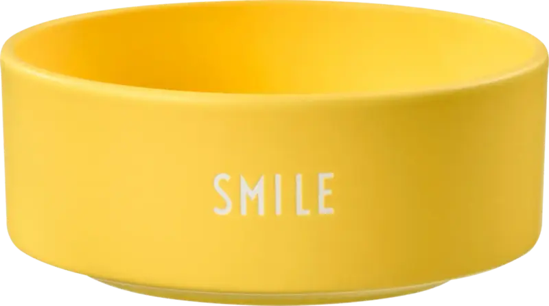 DESIGN LETTERS Schüssel aus Porzellan "SMILE", gelb (12x6 cm)
