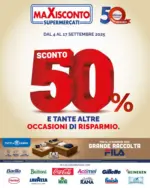 Maxisconto Supermercati Sconto 50% - al 17.09.2025