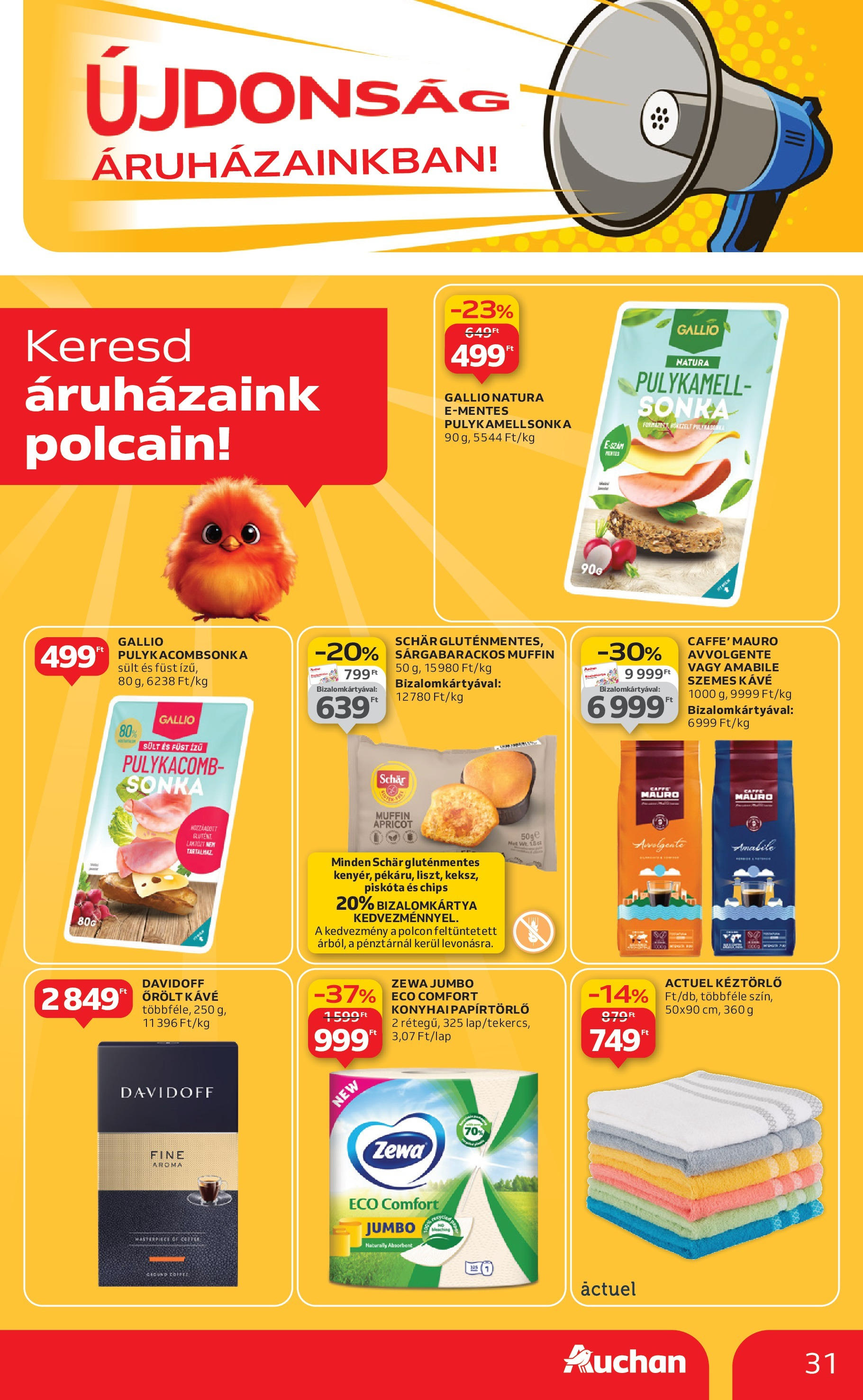 Akciós újság új Auchan - 2025.09.04. -tól/töl ⏳ | Oldal: 31 | Termékek: Piskóta, Chips, Szemes kávé, Gluténmentes Auchan Akciós újság Miskolc - 2025.09.04. -tól/töl > akció, lapozható szórólap 🛍️ | Oldal: 31 | Termékek: Piskóta, Chips, Szemes kávé, Gluténmentes