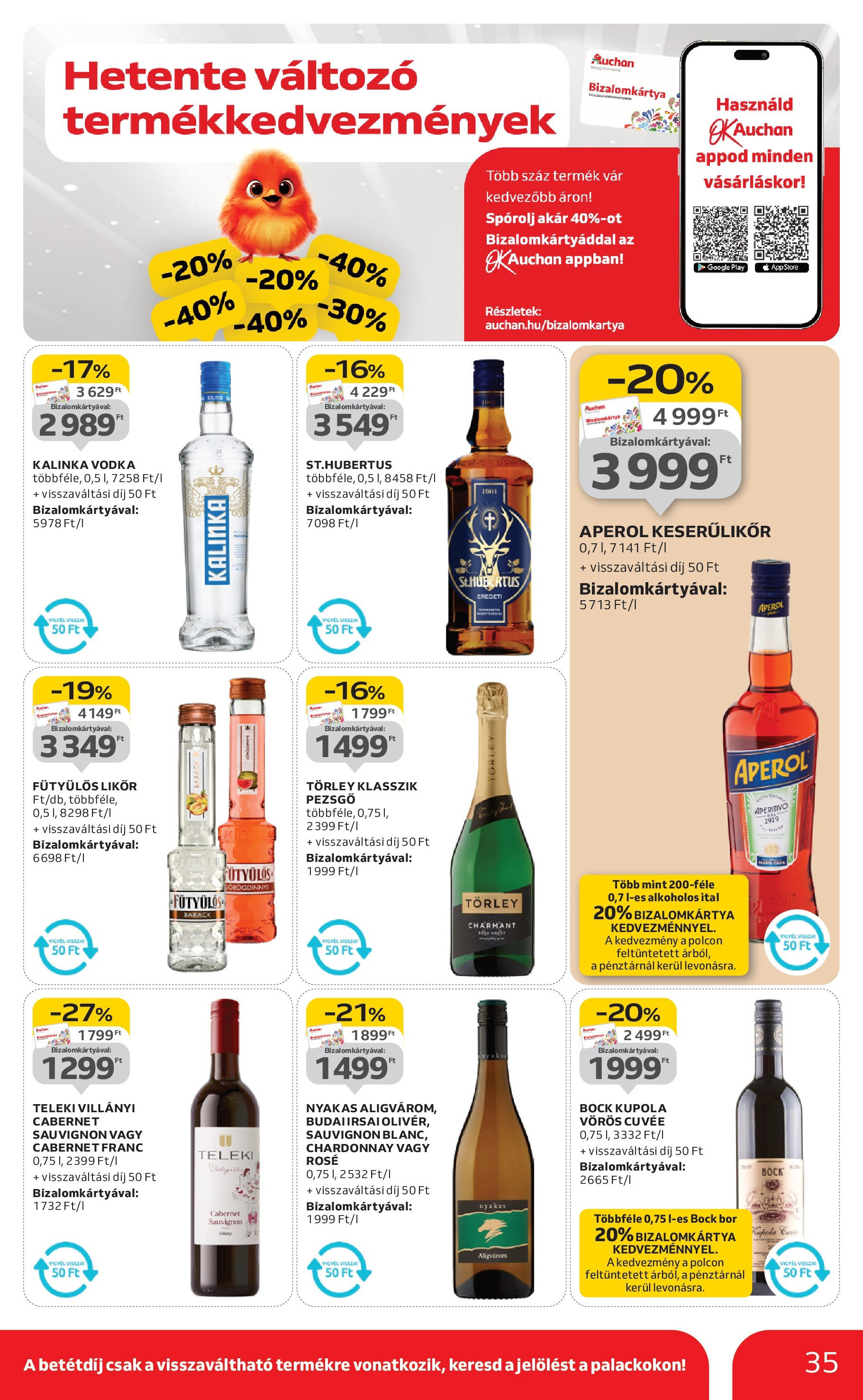 Akciós újság új Auchan - 2025.09.04. -tól/töl ⏳ | Oldal: 35 | Termékek: Aperol, Pezsgő, Likőr, Vodka Auchan Akciós újság Miskolc - 2025.09.04. -tól/töl > akció, lapozható szórólap 🛍️ | Oldal: 35 | Termékek: Aperol, Pezsgő, Likőr, Vodka
