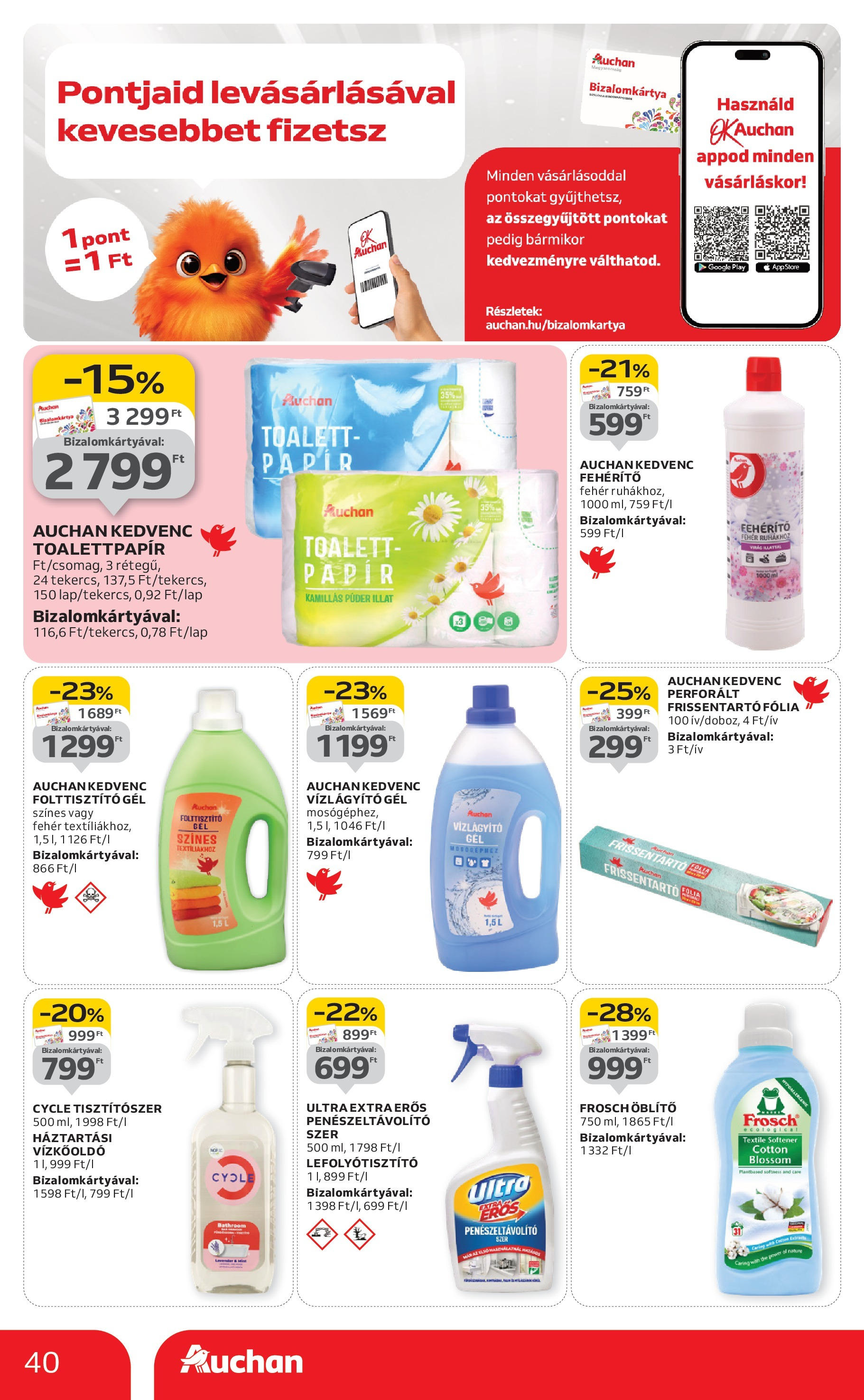 Akciós újság új Auchan - 2025.09.04. -tól/töl ⏳ | Oldal: 40 | Termékek: Vízkőoldó, Virag, Púder, Öblítő Auchan Akciós újság Miskolc - 2025.09.04. -tól/töl > akció, lapozható szórólap 🛍️ | Oldal: 40 | Termékek: Vízkőoldó, Virag, Púder, Öblítő