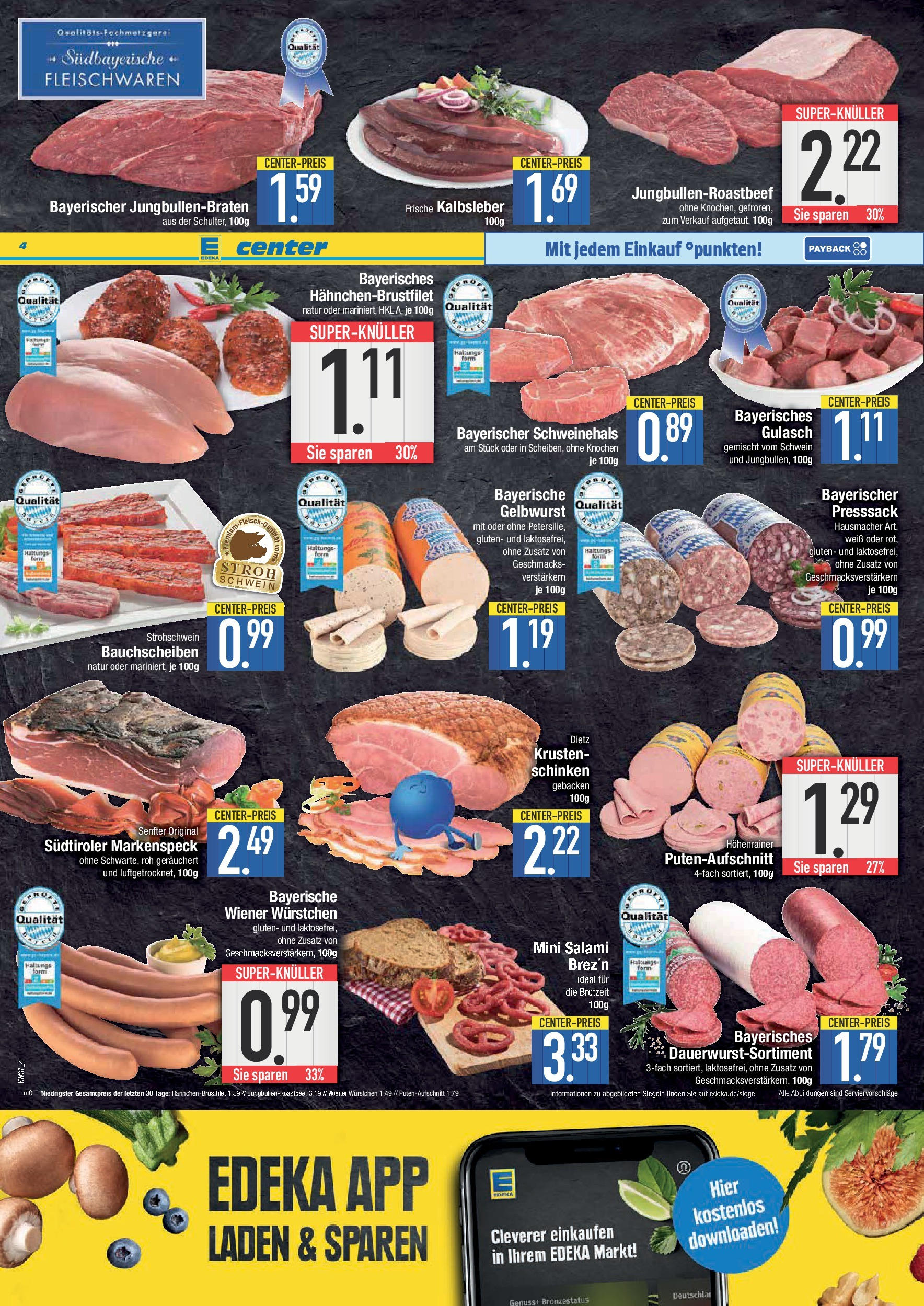 Edeka prospekt München (ab 07.09.2025) » Angebote Online | Seite: 4 | Produkte: Kalbsleber, Gulasch, Salami, Schinken Edeka prospekt München (ab 07.09.2025) » Angebote Online | Seite: 4 | Produkte: Kalbsleber, Gulasch, Salami, Schinken
