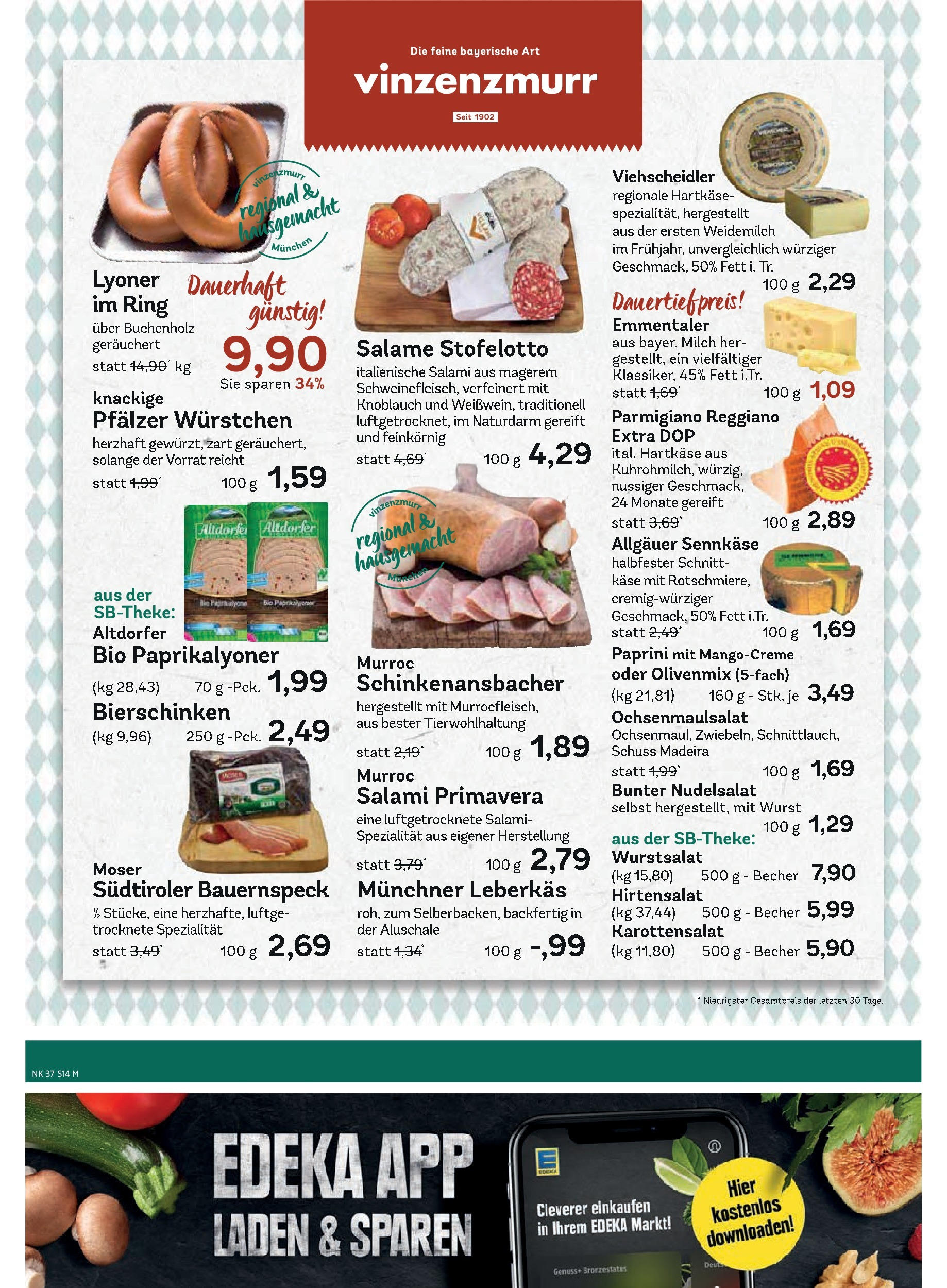Edeka prospekt Unterföhring (ab 07.09.2025) » Angebote Online | Seite: 16 | Produkte: Milch, Wurst, Pasta, Salami Edeka prospekt Unterföhring (ab 07.09.2025) » Angebote Online | Seite: 16 | Produkte: Milch, Wurst, Pasta, Salami