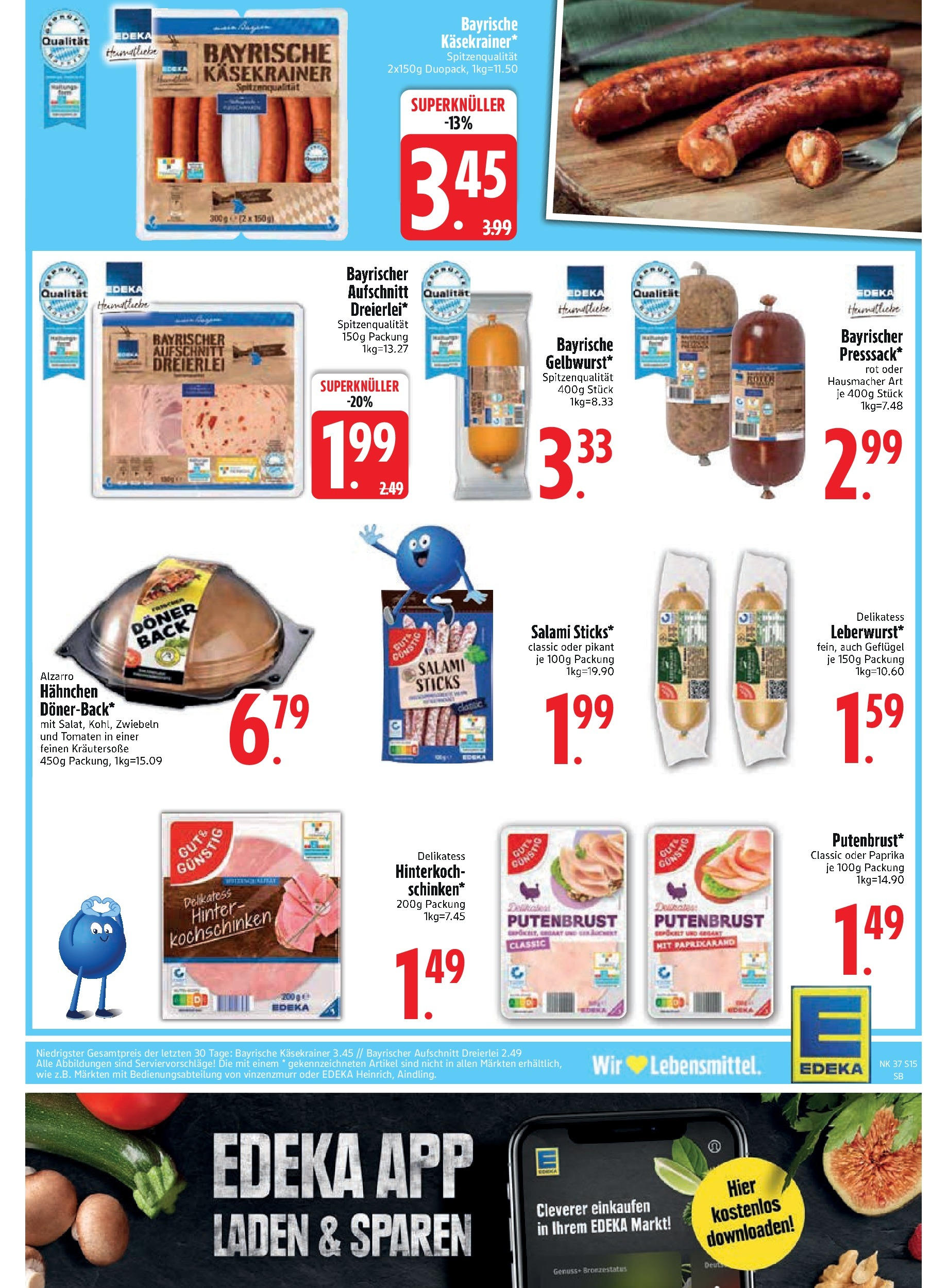 Edeka prospekt Bodenwöhr (ab 07.09.2025) » Angebote Online | Seite: 17 | Produkte: Hahnchen, Käsekrainer, Paprika, Salami Edeka prospekt Bodenwöhr (ab 07.09.2025) » Angebote Online | Seite: 17 | Produkte: Hahnchen, Käsekrainer, Paprika, Salami