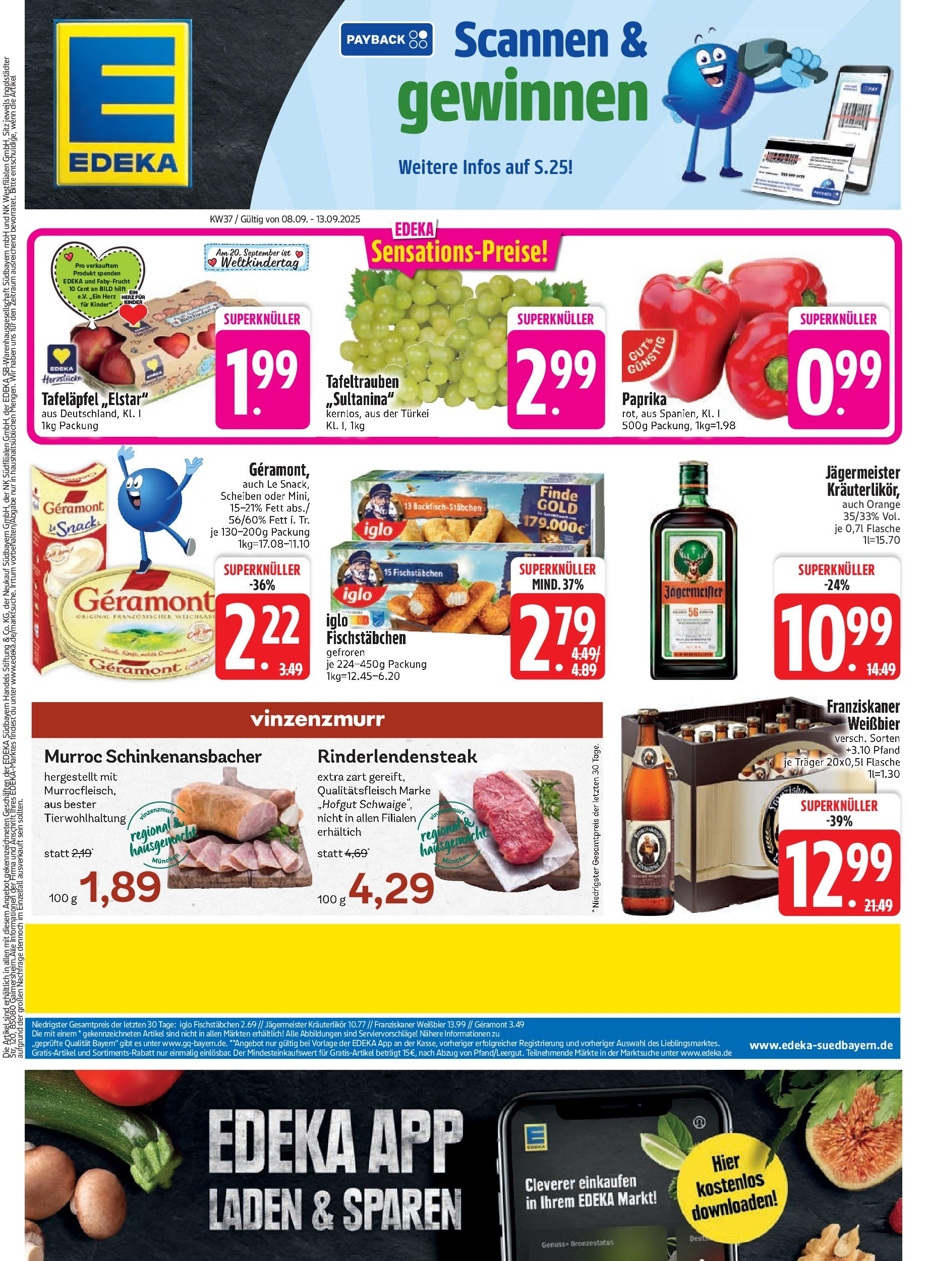Edeka prospekt Murnau (ab 07.09.2025) » Angebote Online | Seite: 3 | Produkte: Geramont, Jägermeister, Paprika, Steak Edeka prospekt Murnau (ab 07.09.2025) » Angebote Online | Seite: 3 | Produkte: Geramont, Jägermeister, Paprika, Steak