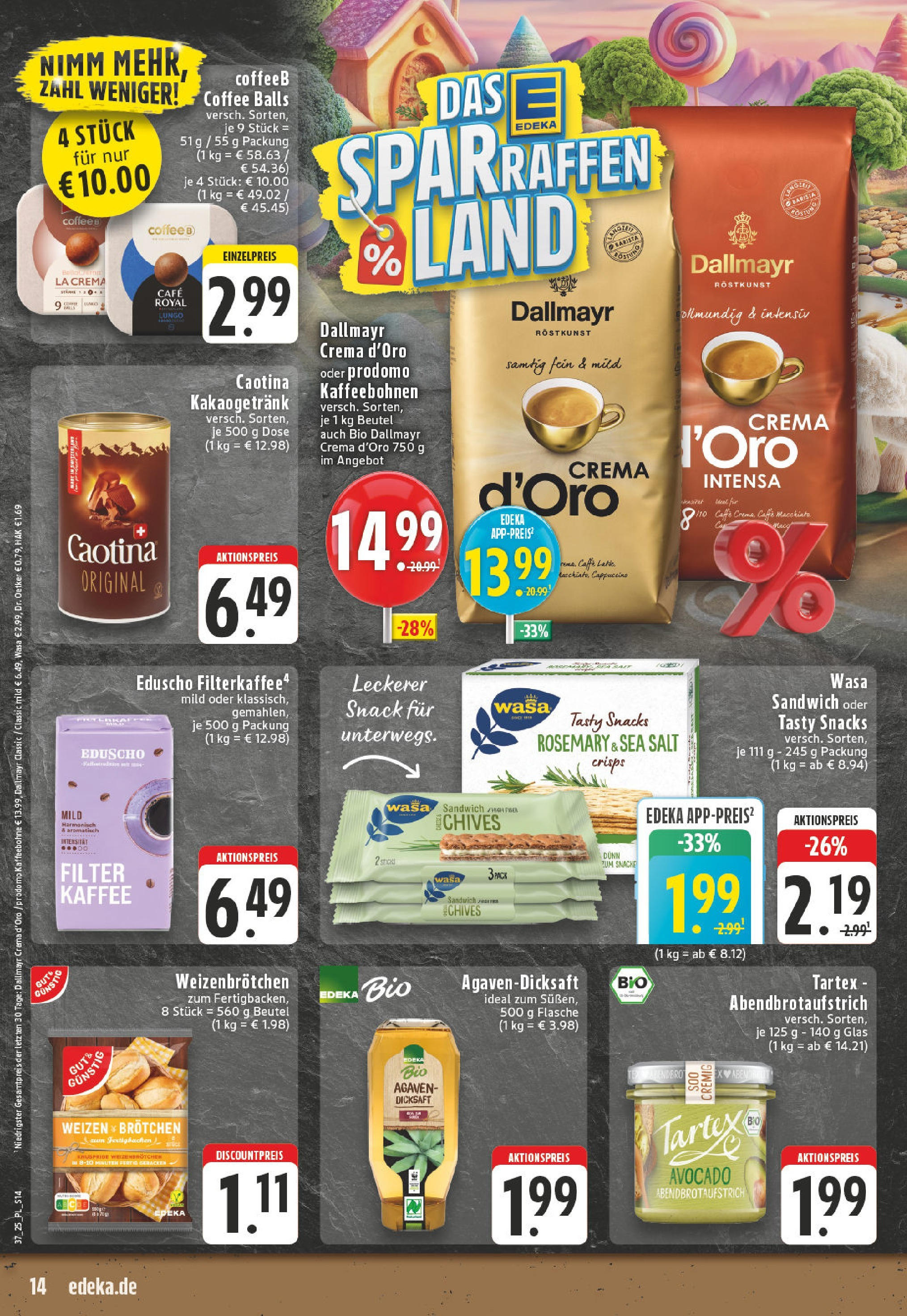 Edeka prospekt Goch (ab 07.09.2025) » Angebote Online | Seite: 14 | Produkte: Kaffee, Avocado, Dallmayr, Eduscho Edeka prospekt Goch (ab 07.09.2025) » Angebote Online | Seite: 14 | Produkte: Kaffee, Avocado, Dallmayr, Eduscho