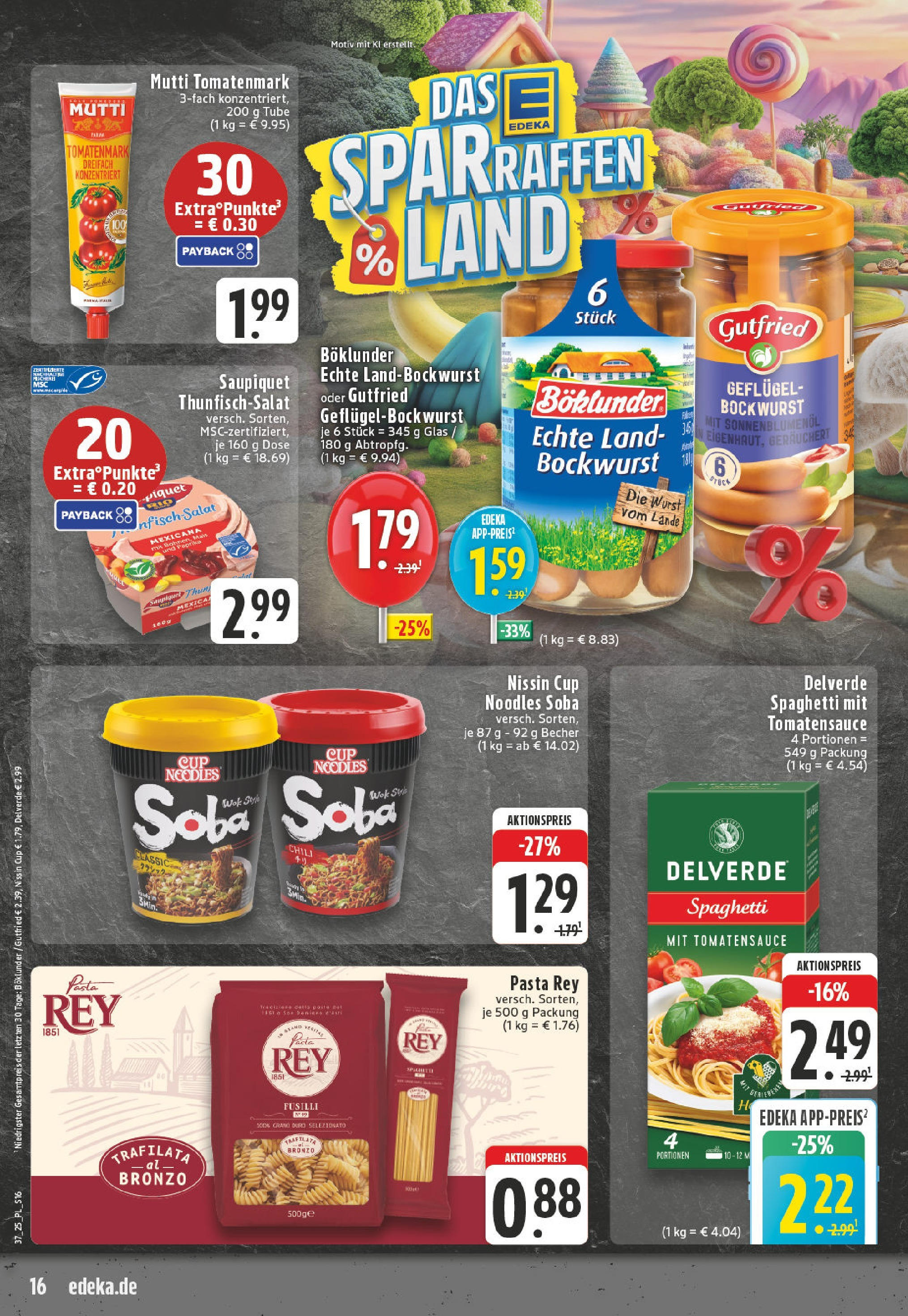 Edeka prospekt Goch (ab 07.09.2025) » Angebote Online | Seite: 16 | Produkte: Sonnenblumenol, Wurst, Chili, Pasta Edeka prospekt Goch (ab 07.09.2025) » Angebote Online | Seite: 16 | Produkte: Sonnenblumenol, Wurst, Chili, Pasta