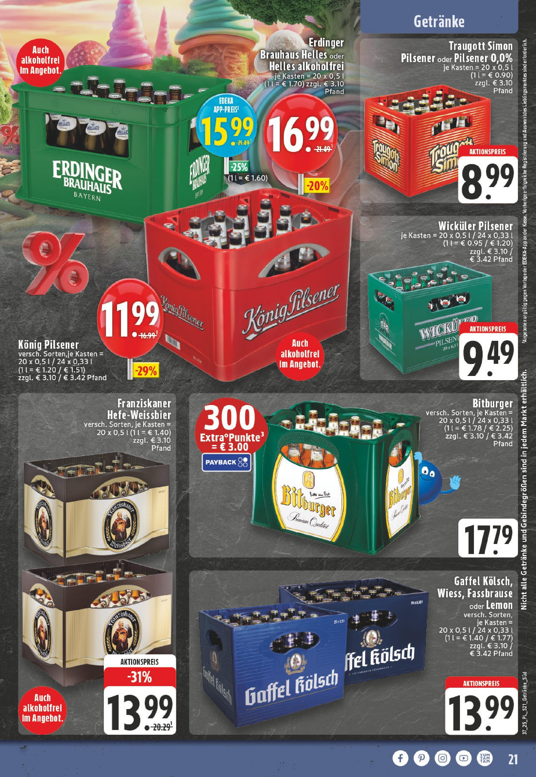Edeka prospekt Bornheim	 (ab 07.09.2025) » Angebote Online | Seite: 21 | Produkte: Franziskaner, Konig pilsener, Erdinger, Fassbrause