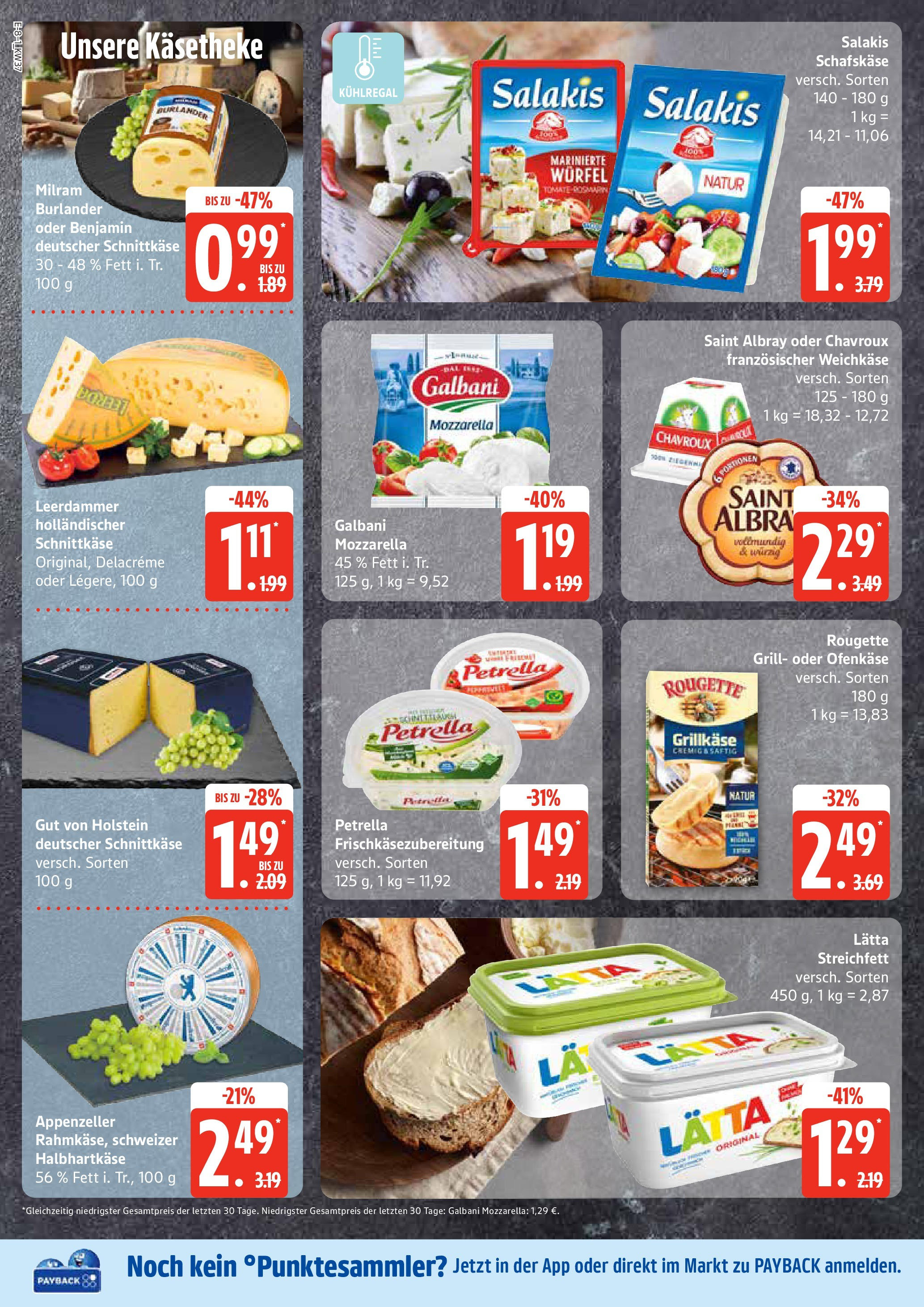 Marktkauf - Marktkauf: Wochenangebote (ab 07.09.2025) » Angebote online | Seite: 8 | Produkte: Milram, Salakis, Lätta, Schafskase