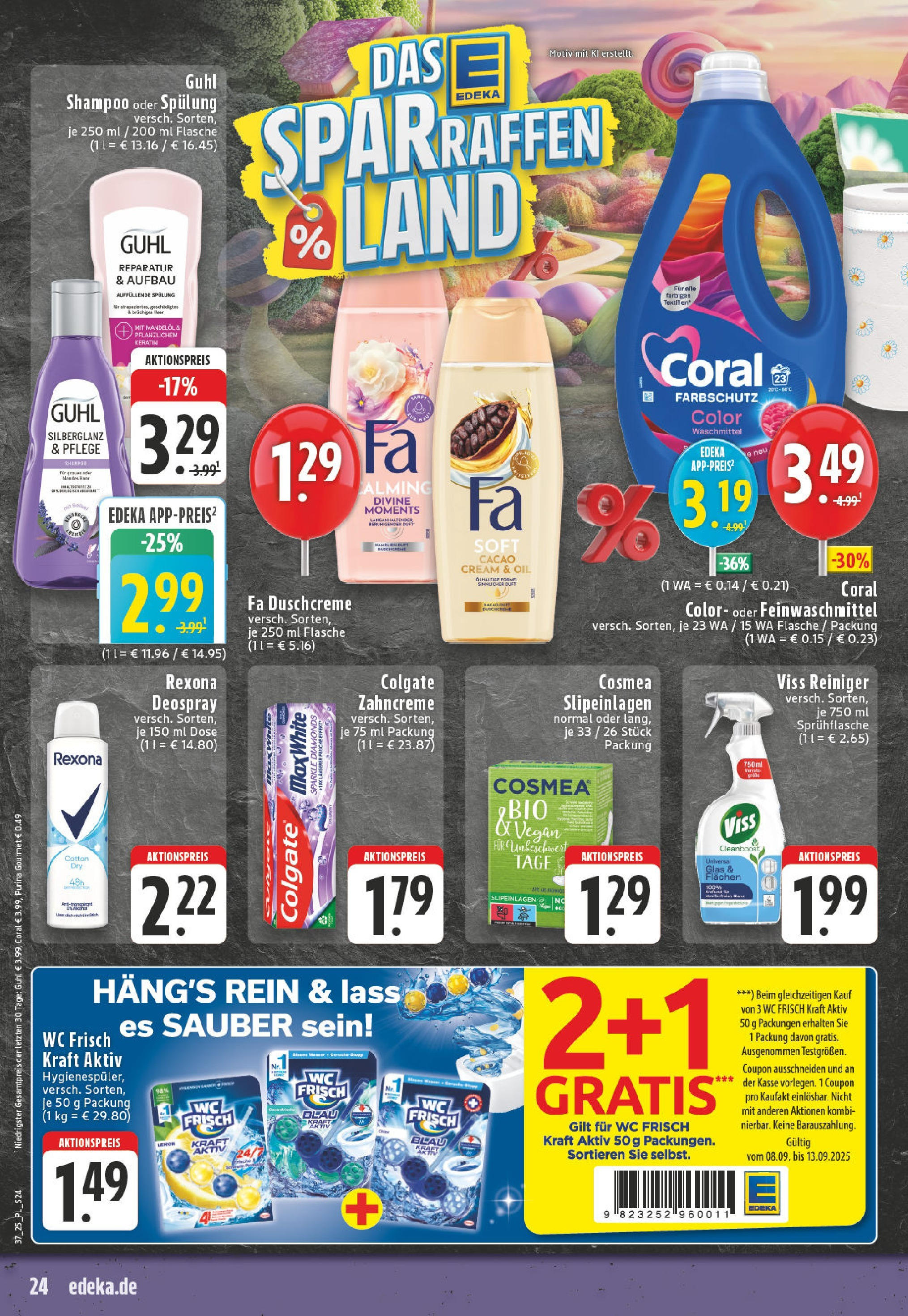 Edeka prospekt Goch (ab 07.09.2025) » Angebote Online | Seite: 24 | Produkte: Shampoo, Spülung, Duschcreme, Deospray Edeka prospekt Goch (ab 07.09.2025) » Angebote Online | Seite: 24 | Produkte: Shampoo, Spülung, Duschcreme, Deospray