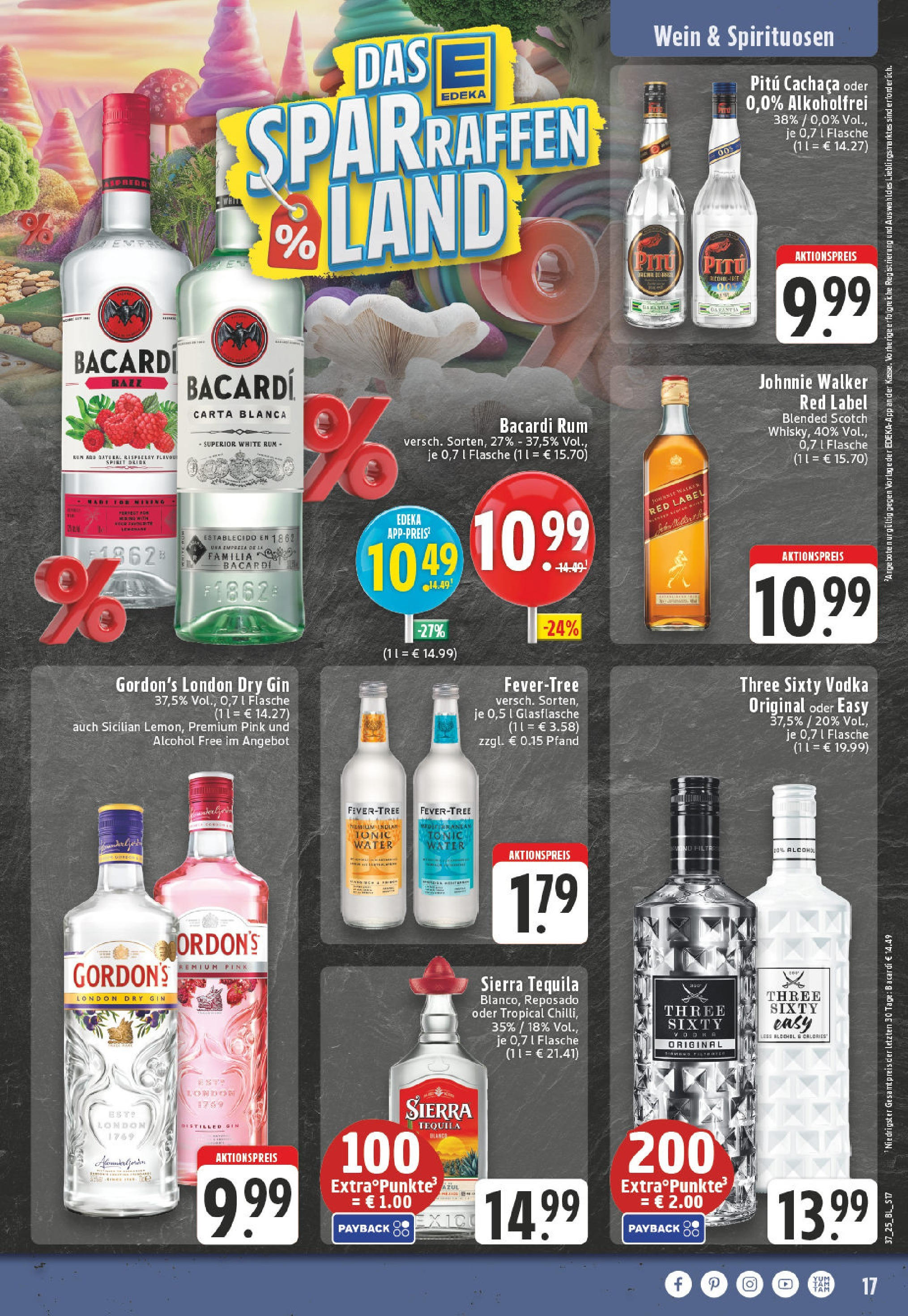 Edeka prospekt Adenau / Eifel (ab 07.09.2025) » Angebote Online | Seite: 17 | Produkte: Bacardi, Rum, Gin, Johnnie walker Edeka prospekt Adenau / Eifel (ab 07.09.2025) » Angebote Online | Seite: 17 | Produkte: Bacardi, Rum, Gin, Johnnie walker