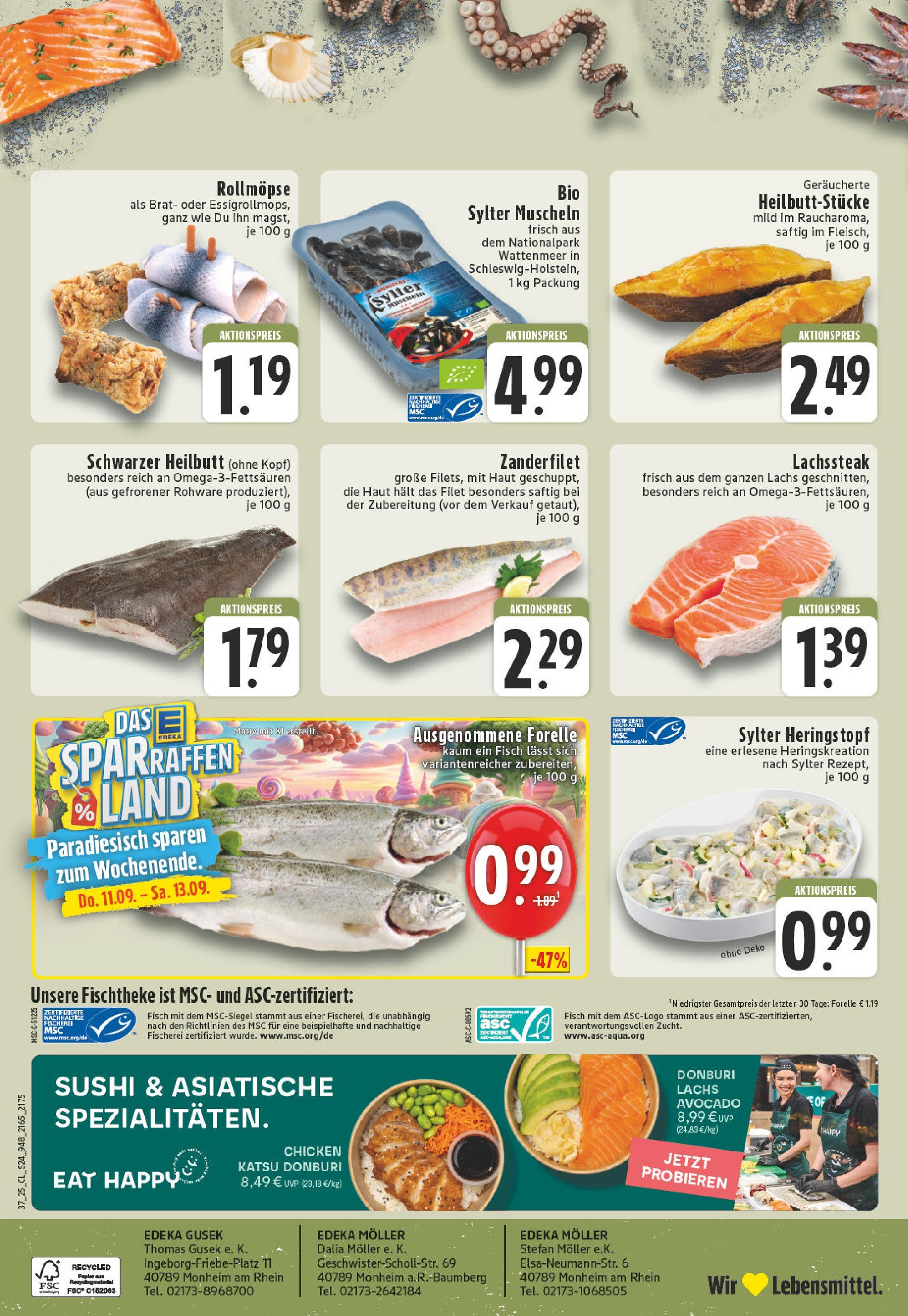 Edeka prospekt Monheim Am Rhein (ab 07.09.2025) » Angebote Online | Seite: 24 | Produkte: Fisch, Avocado, Lachs Edeka prospekt Monheim Am Rhein (ab 07.09.2025) » Angebote Online | Seite: 24 | Produkte: Fisch, Avocado, Lachs