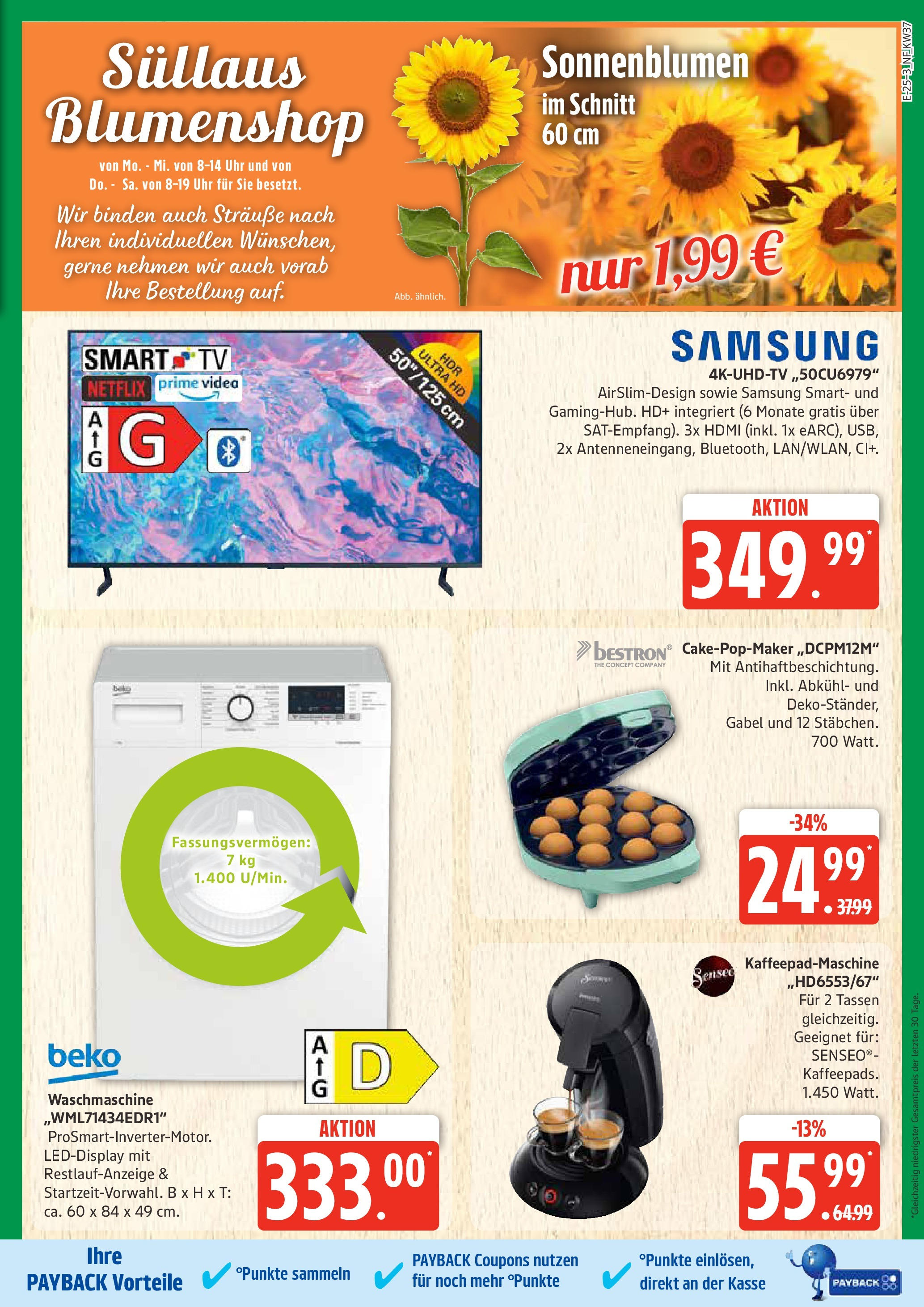 Marktkauf - Marktkauf: Wochenangebote (ab 07.09.2025) » Angebote ab Montag | Seite: 25 | Produkte: Waschmaschine, Samsung, Smart TV, Uhr Marktkauf - Marktkauf: Wochenangebote (ab 07.09.2025) » Angebote online | Seite: 25 | Produkte: Waschmaschine, Samsung, Smart TV, Uhr