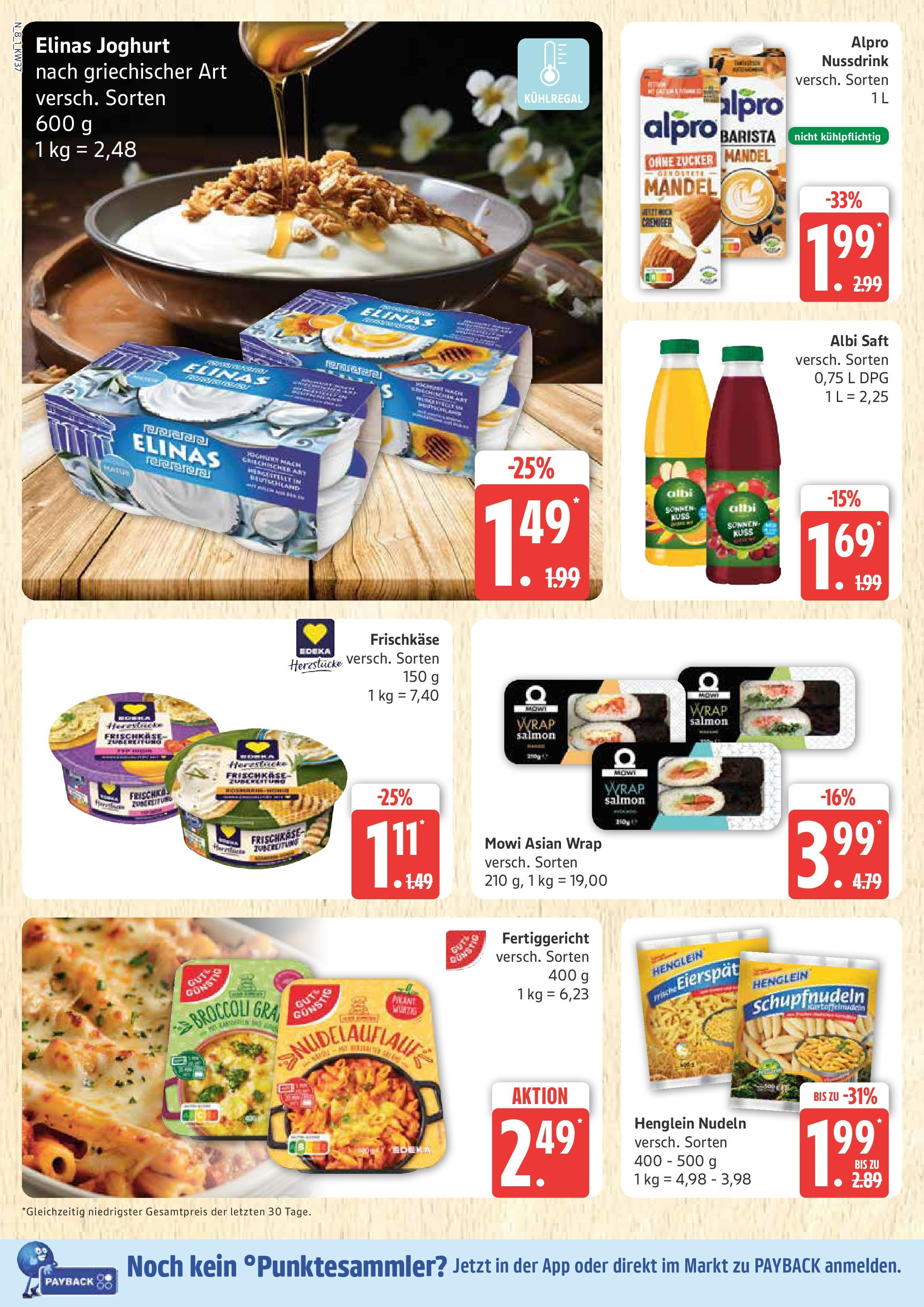 Marktkauf - Marktkauf: Wochenangebote (ab 07.09.2025) » Angebote online | Seite: 8 | Produkte: Alpro, Zucker, Nudeln, Frischkase