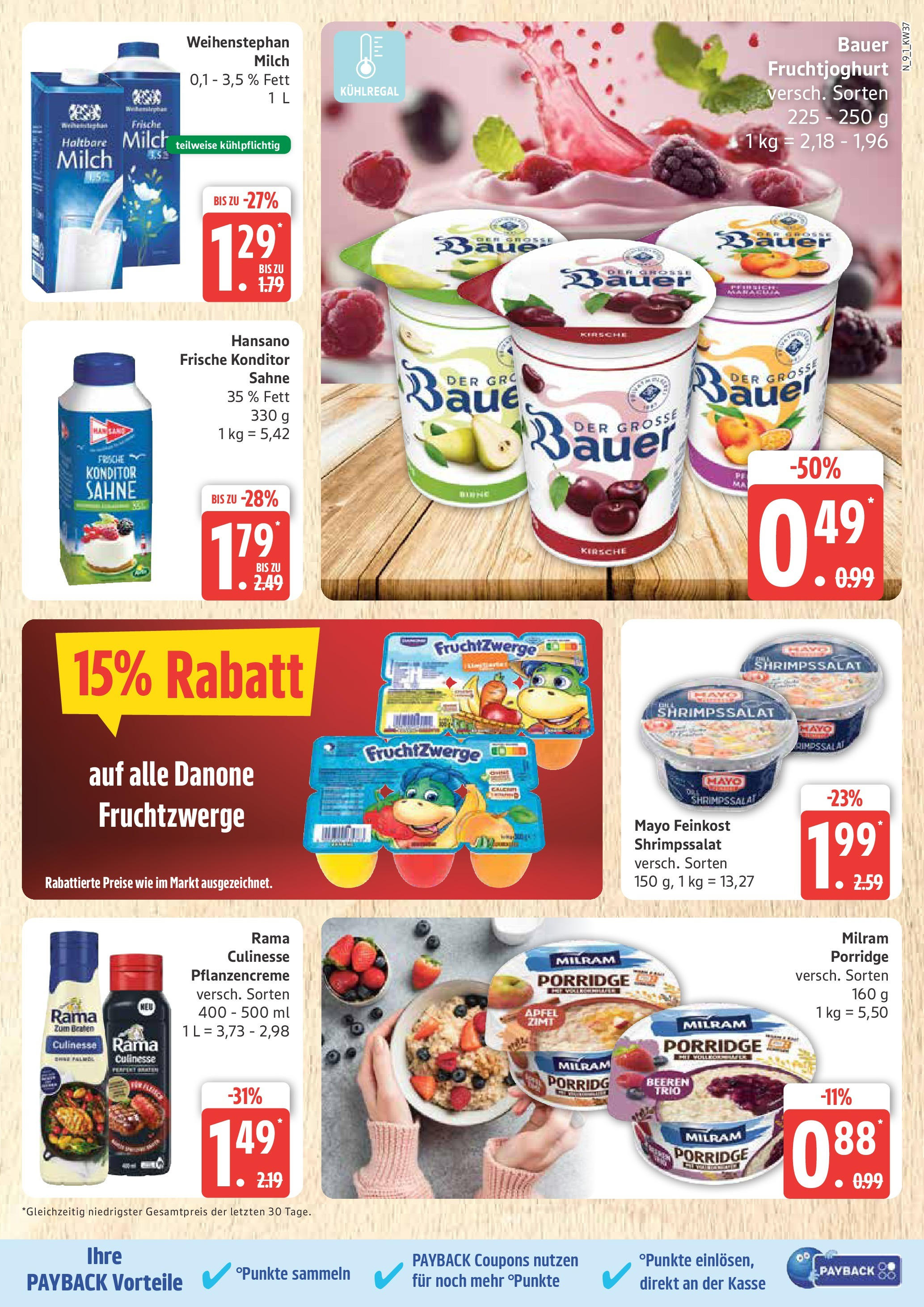 Marktkauf - Marktkauf: Wochenangebote (ab 07.09.2025) » Angebote online | Seite: 9 | Produkte: Rama, Milch, Fruchtzwerge, Sahne