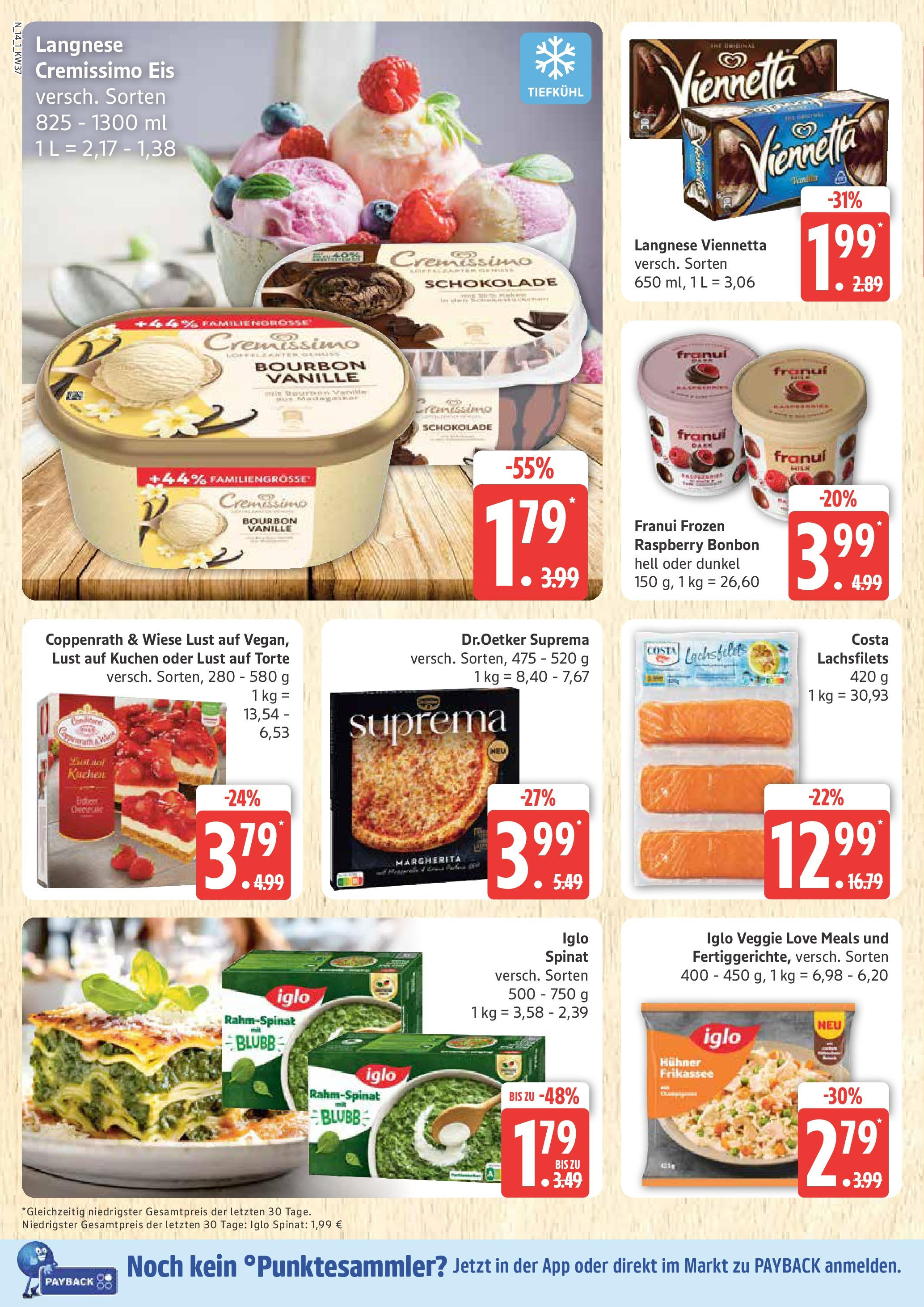 Marktkauf - Marktkauf: Wochenangebote (ab 07.09.2025) » Angebote online | Seite: 14 | Produkte: Langnese cremissimo, Cremissimo, Bourbon, Kuchen