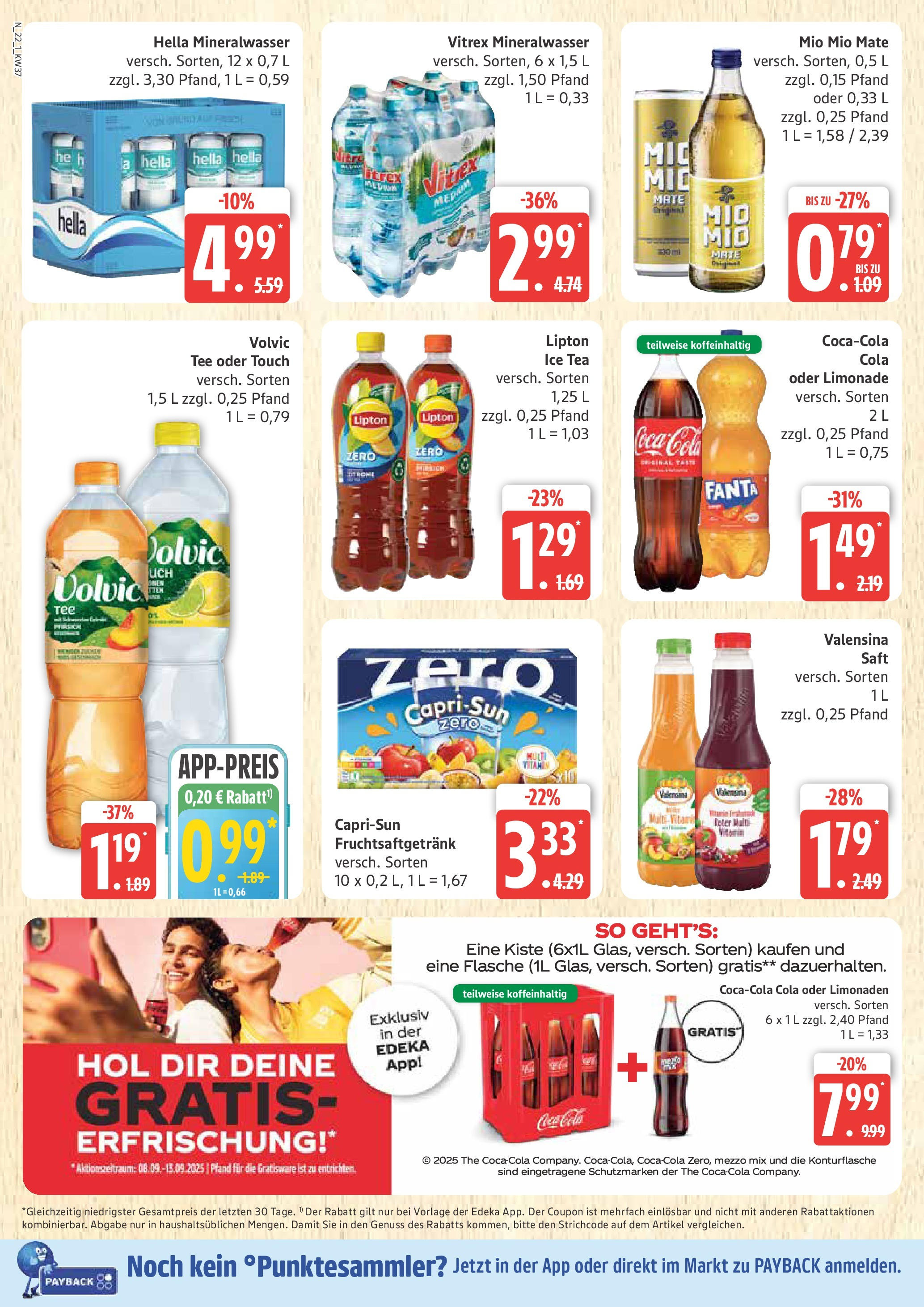 Marktkauf - Marktkauf: Wochenangebote (ab 07.09.2025) » Angebote ab Montag | Seite: 22 | Produkte: Fanta, Hella, Tee, Volvic Marktkauf - Marktkauf: Wochenangebote (ab 07.09.2025) » Angebote online | Seite: 22 | Produkte: Fanta, Hella, Tee, Volvic
