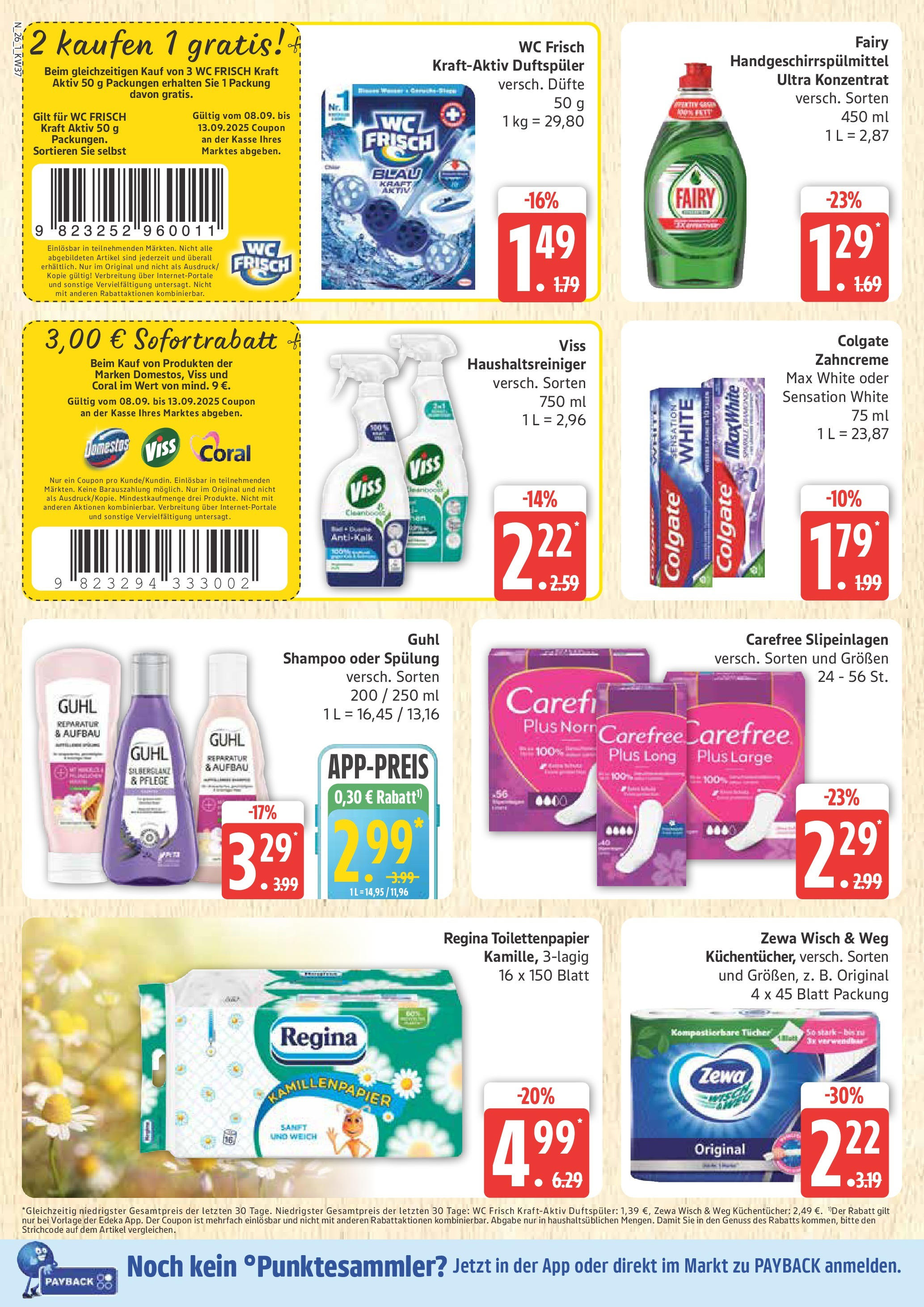 Marktkauf - Marktkauf: Wochenangebote (ab 07.09.2025) » Angebote online | Seite: 26 | Produkte: Coral, Zewa, Spülung, Toilettenpapier