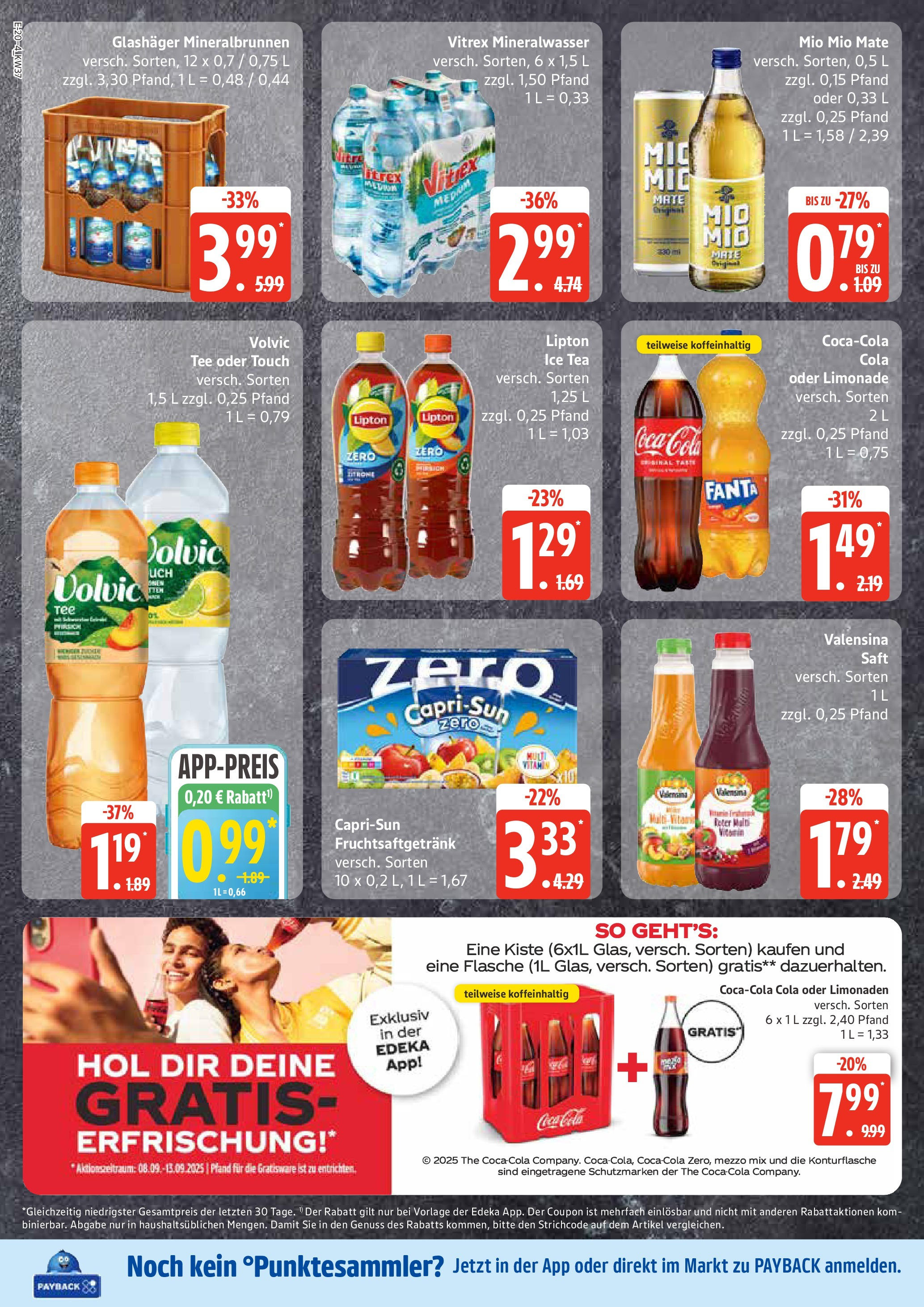 Marktkauf - Marktkauf: Wochenangebote (ab 07.09.2025) » Angebote online | Seite: 20 | Produkte: Mezzo mix, Cola, Tee, Volvic
