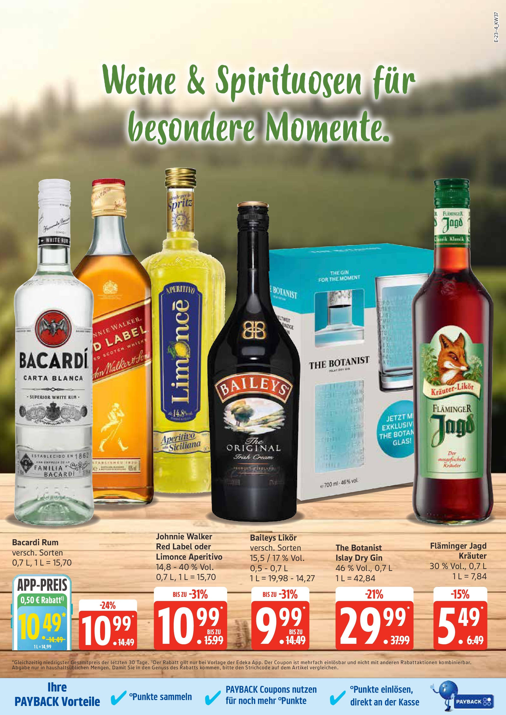 Marktkauf - Marktkauf: Wochenangebote (ab 07.09.2025) » Angebote online | Seite: 23 | Produkte: Likör, Baileys, Gin, Johnnie walker