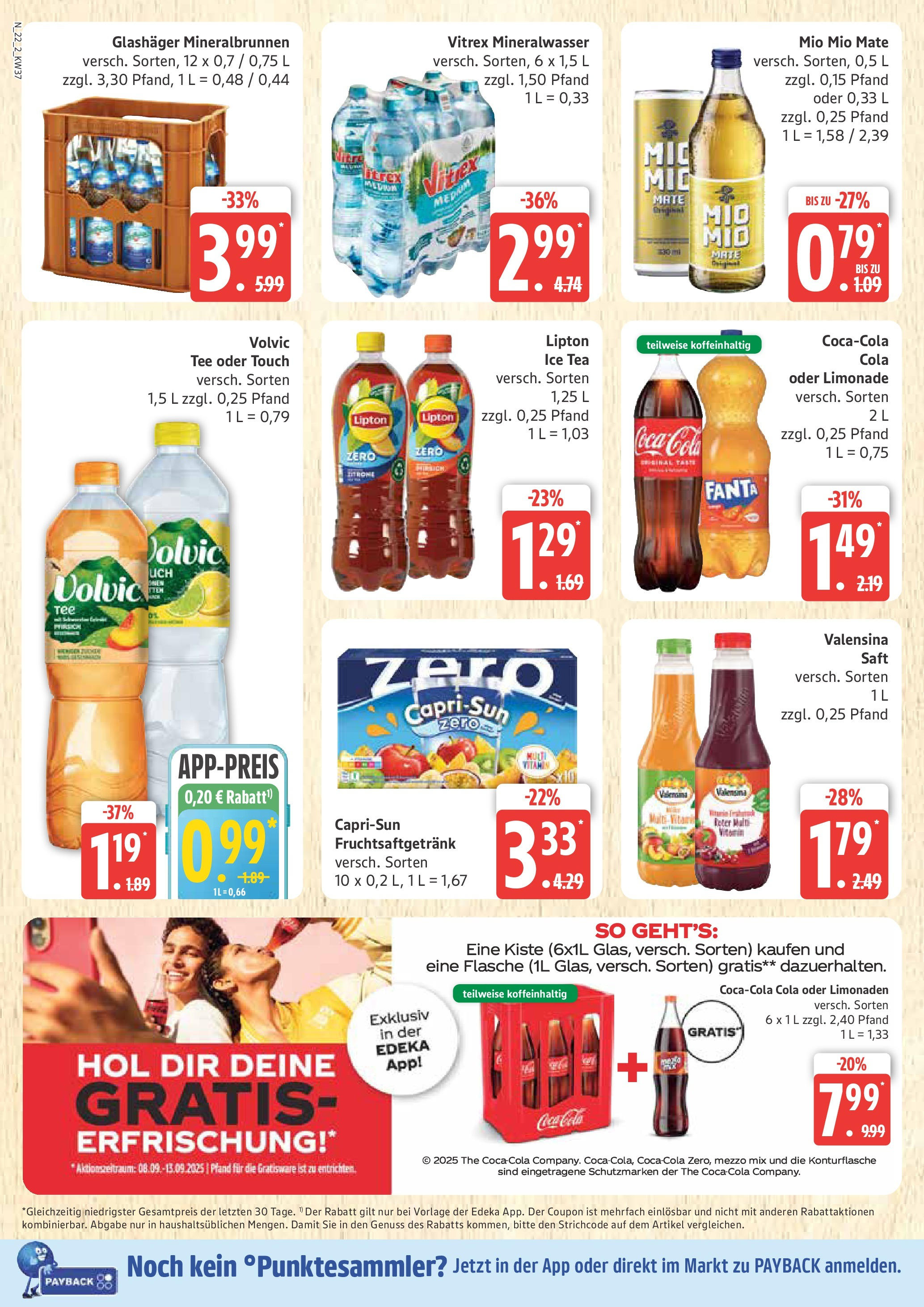 Marktkauf - Marktkauf: Wochenangebote (ab 07.09.2025) » Angebote online | Seite: 22 | Produkte: Mezzo mix, Capri sun, Cola, Saft
