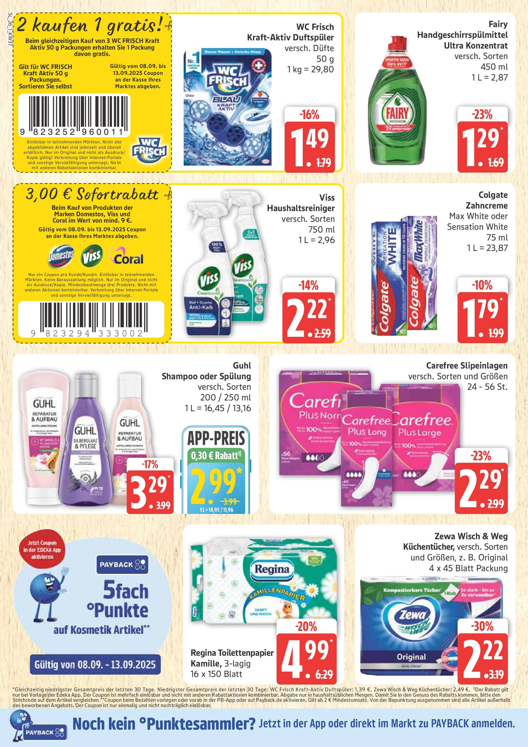 Marktkauf - Marktkauf: Wochenangebote (ab 07.09.2025) » Angebote ab Montag | Seite: 26 | Produkte: Zewa, Spülung, Wc frisch, Toilettenpapier Marktkauf - Marktkauf: Wochenangebote (ab 07.09.2025) » Angebote online | Seite: 26 | Produkte: Zewa, Spülung, Wc frisch, Toilettenpapier