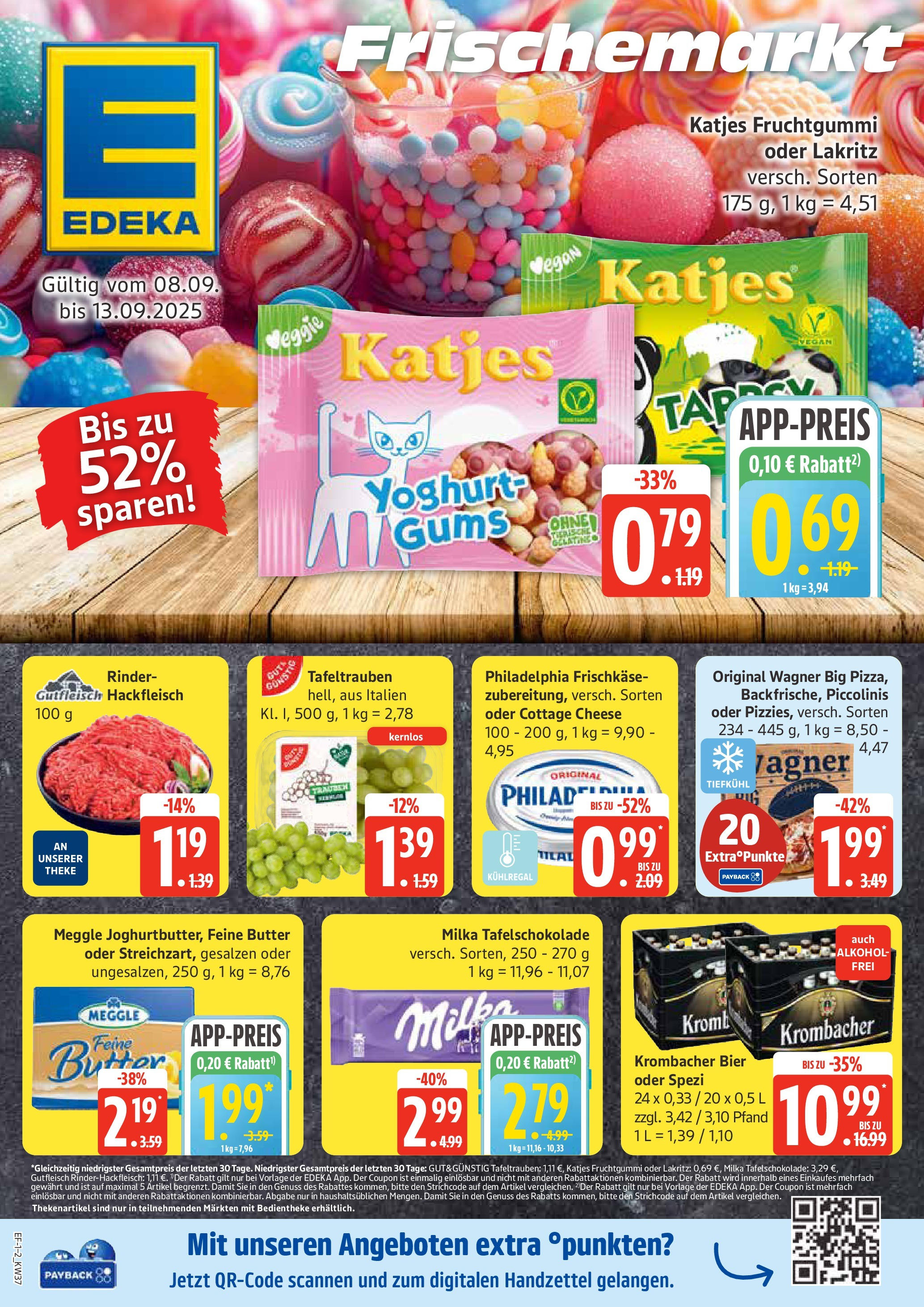 Edeka prospekt Luhnstedt	 (ab 07.09.2025) » Angebote Online | Seite: 1 | Produkte: Bier, Philadelphia, Krombacher, Piccolinis