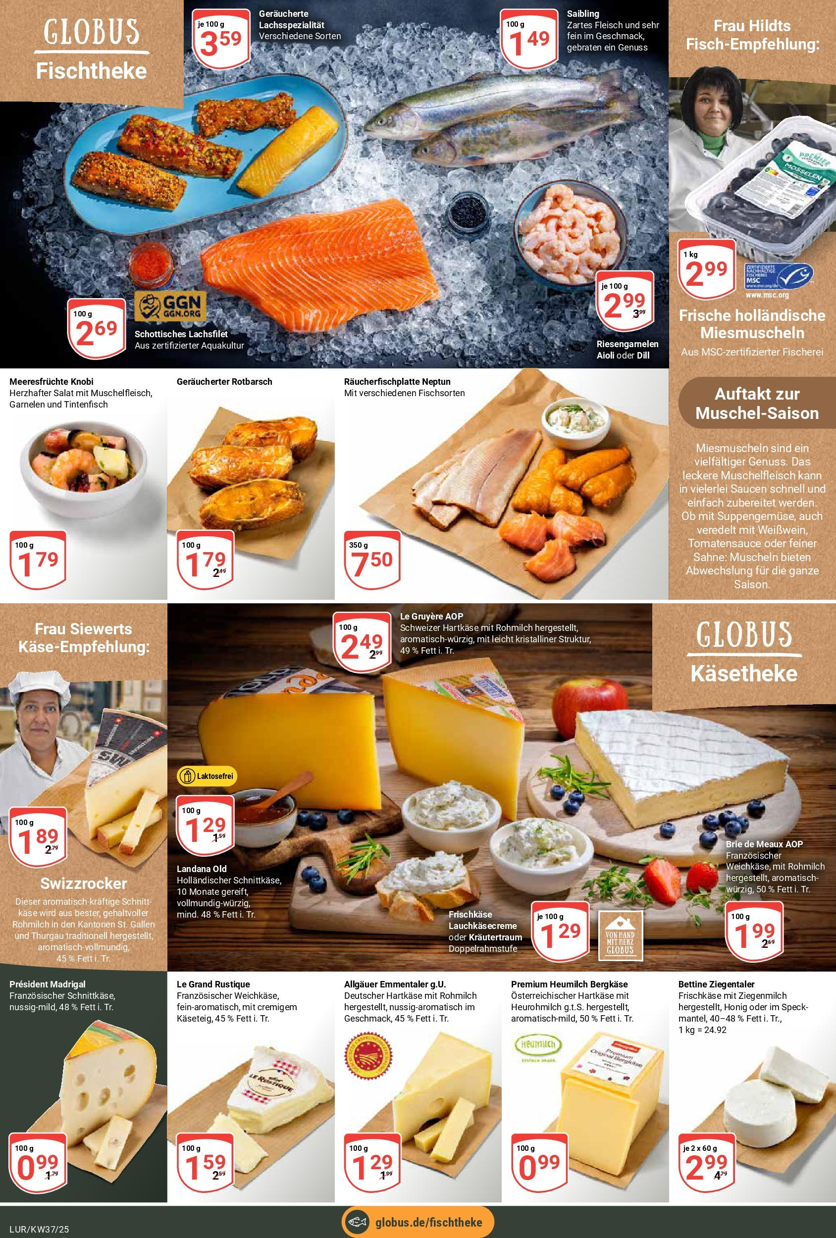 Globus prospekt Hamburg	 (ab 07.09.2025) » Angebote online | Seite: 9 | Produkte: Käse, Tintenfisch, Salat, Frischkase
