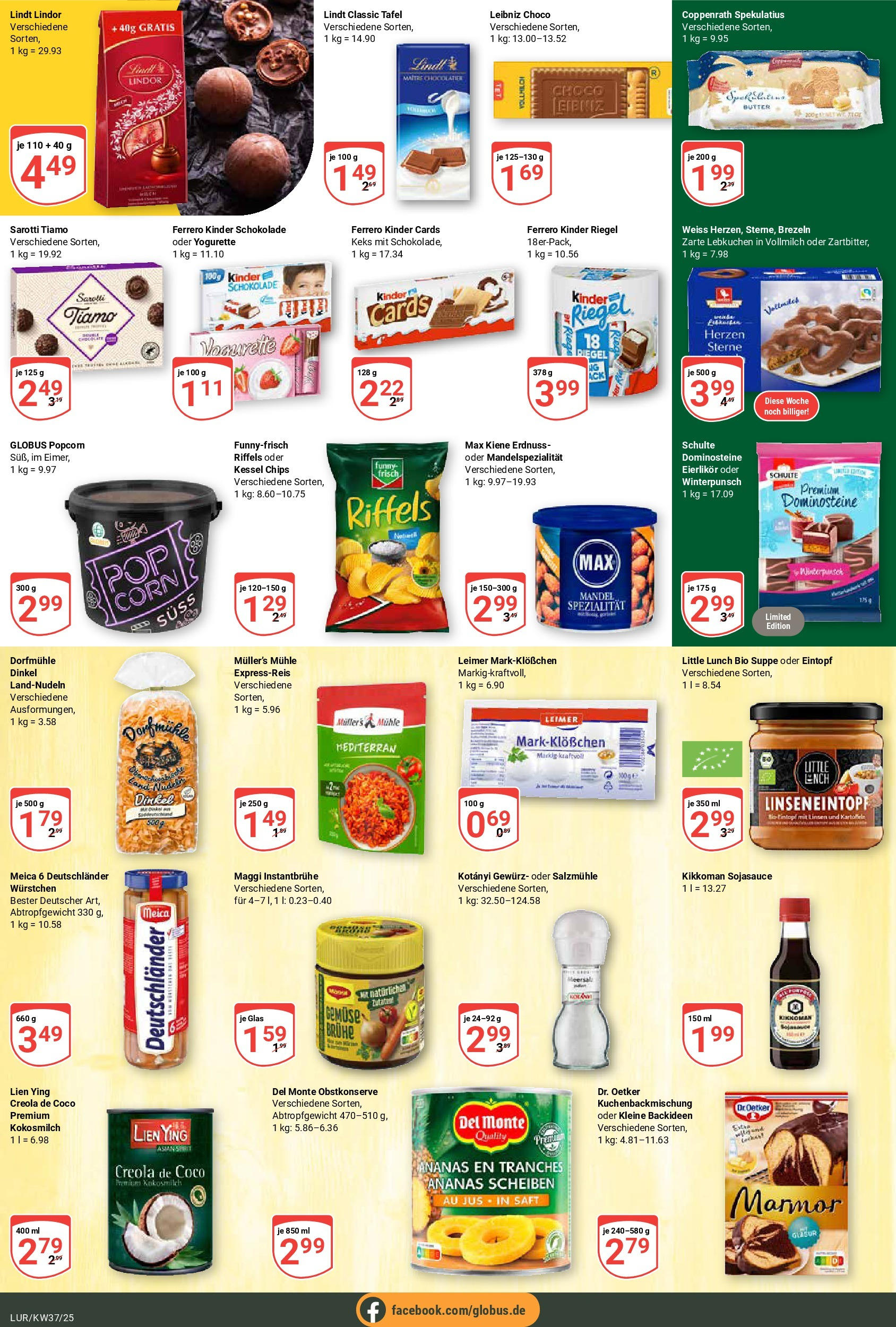 Globus prospekt Hamburg	 (ab 07.09.2025) » Angebote online | Seite: 12 | Produkte: Kinder schokolade, Butter, Schokolade, Funny frisch
