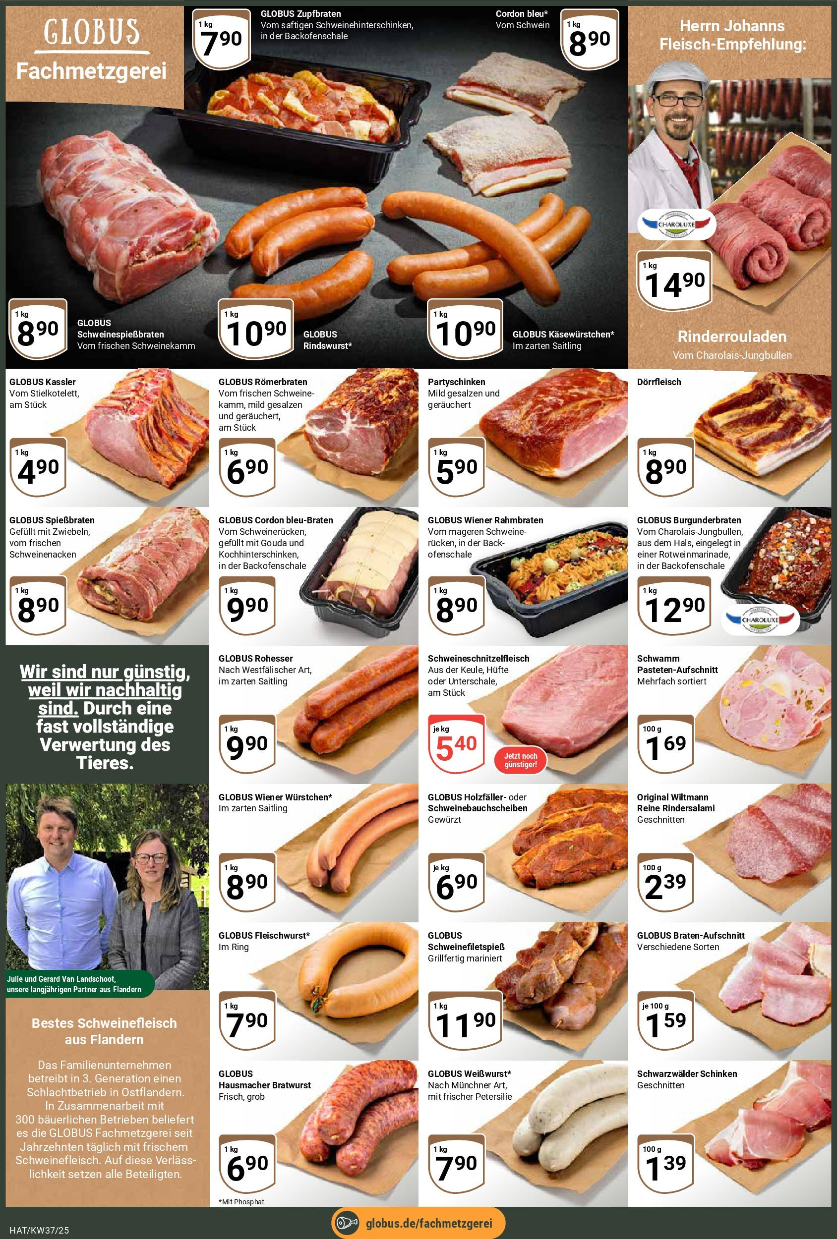 Globus prospekt Hattersheim	 (ab 07.09.2025) » Angebote online | Seite: 2 | Produkte: Rinderrouladen, Schweinenacken, Schinken, Schweinefleisch