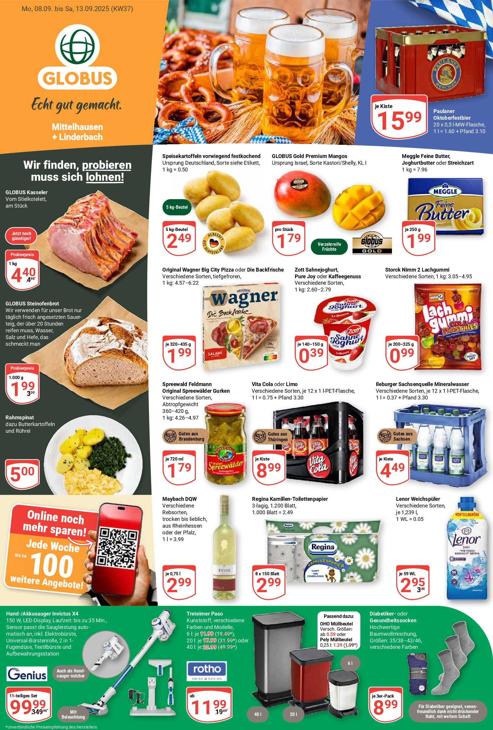Globus prospekt Erfurt-Linderbach (ab 07.09.2025) » Angebote ab Montag | Seite: 1 | Produkte: Salz, Vita cola, Salami, Paulaner Globus prospekt Erfurt-Linderbach (ab 07.09.2025) » Angebote online | Seite: 1 | Produkte: Salz, Vita cola, Salami, Paulaner