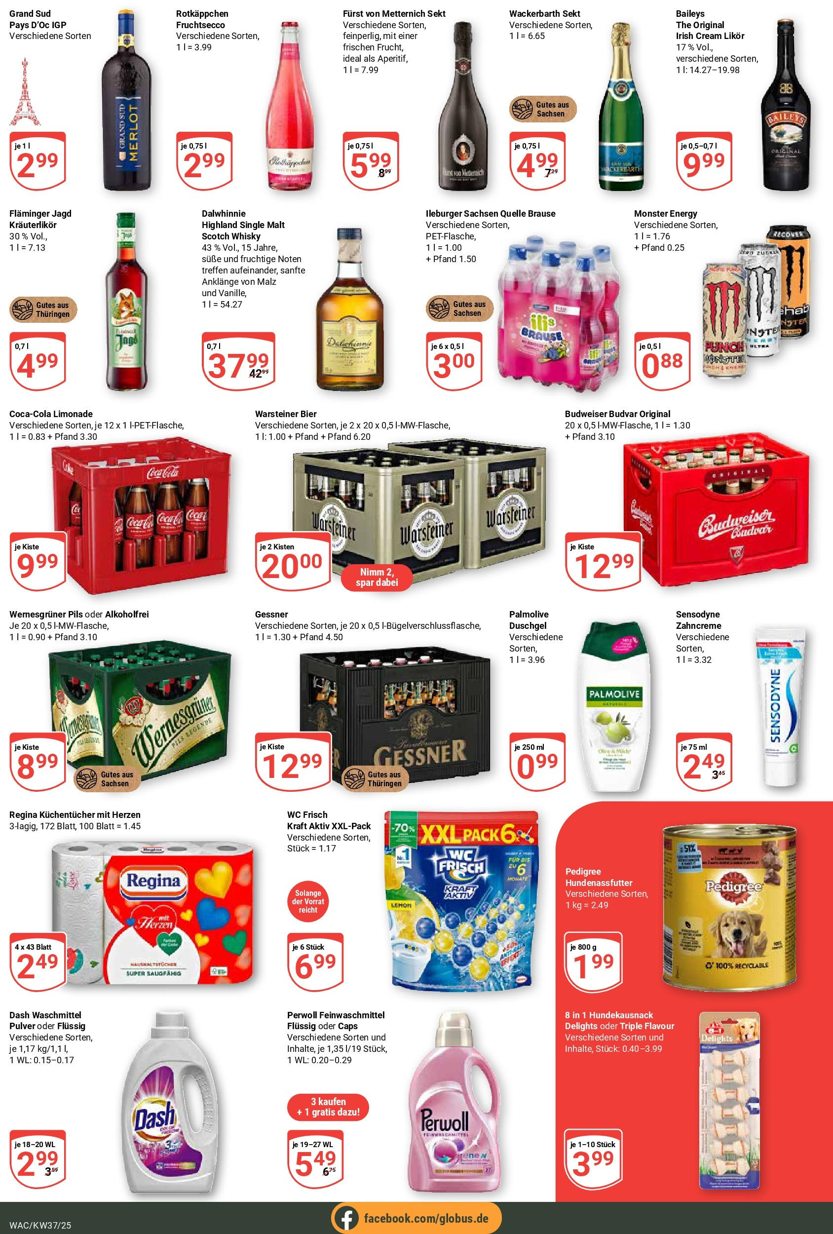 Globus prospekt Markkleeberg (ab 07.09.2025) » Angebote ab Montag | Seite: 4 | Produkte: Bier, Wernesgruner, Perwoll, Monster Globus prospekt Markkleeberg (ab 07.09.2025) » Angebote online | Seite: 4 | Produkte: Bier, Wernesgruner, Perwoll, Monster