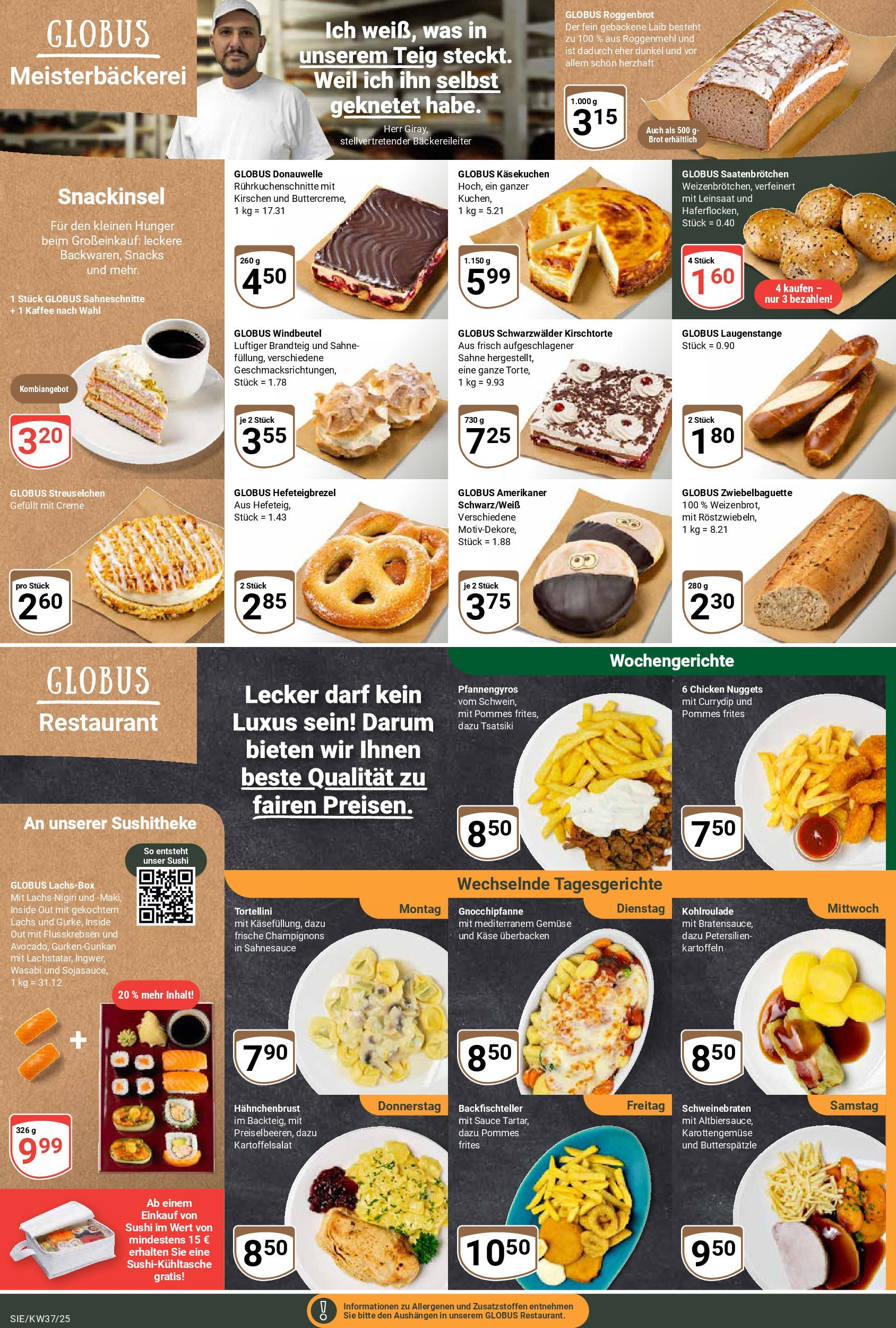 Globus prospekt Siegen	 (ab 07.09.2025) » Angebote online | Seite: 8 | Produkte: Creme, Champignons, Lachs, Kartoffeln