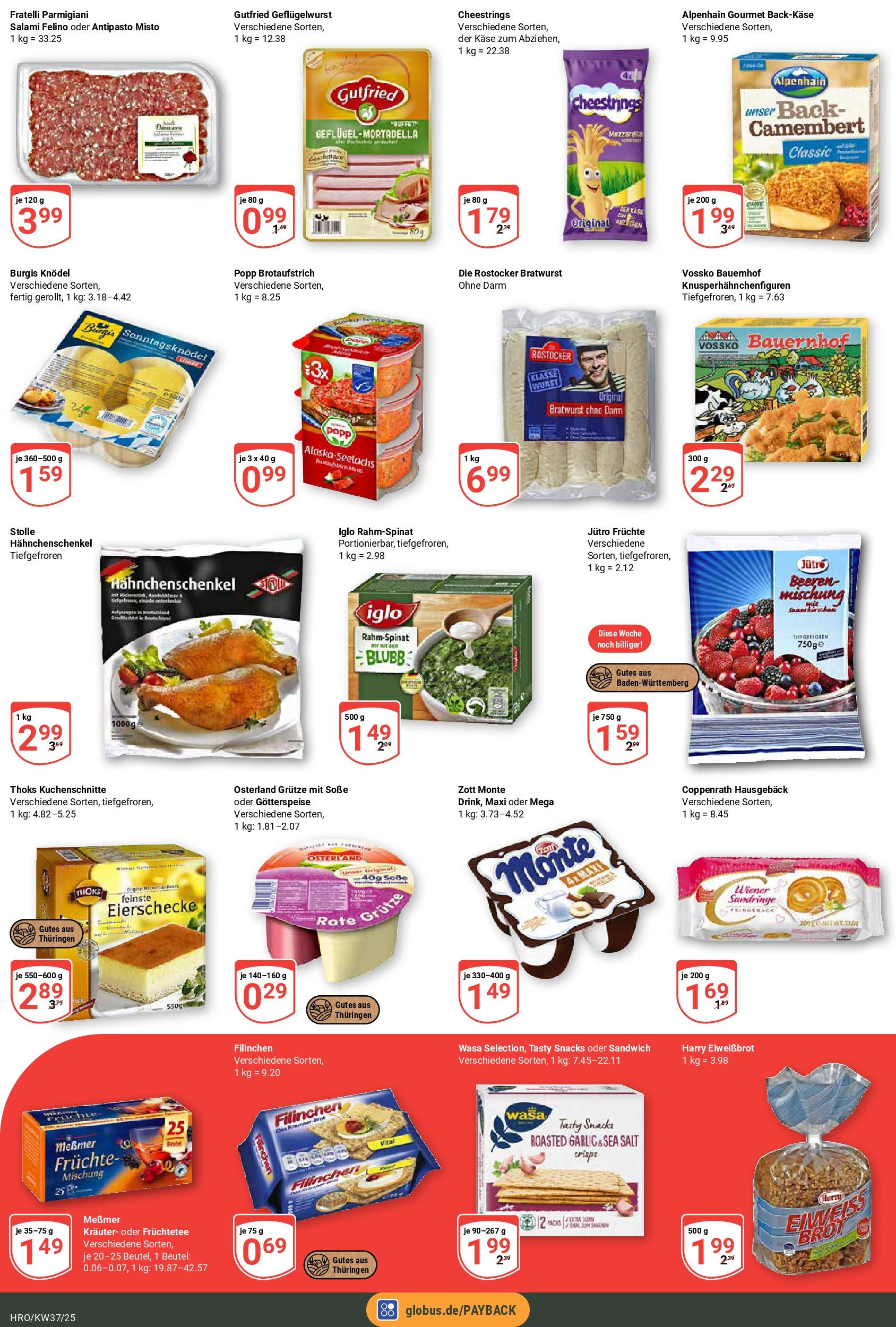 Globus prospekt Rostock	 (ab 07.09.2025) » Angebote online | Seite: 3 | Produkte: Käse, Iglo, Wurst, Brot