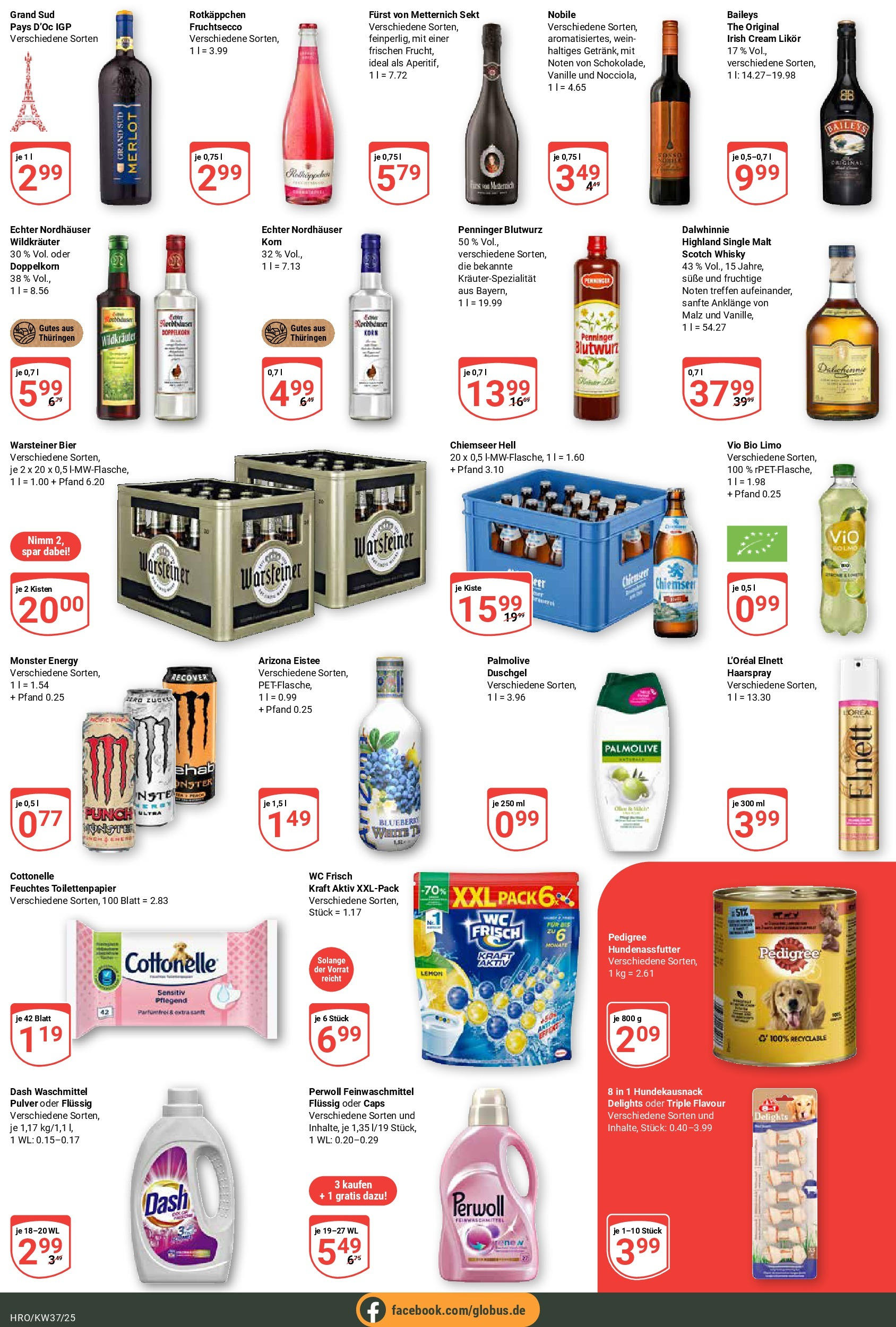 Globus prospekt Rostock	 (ab 07.09.2025) » Angebote online | Seite: 5 | Produkte: Perwoll, Duschgel, Baileys, Rotkäppchen
