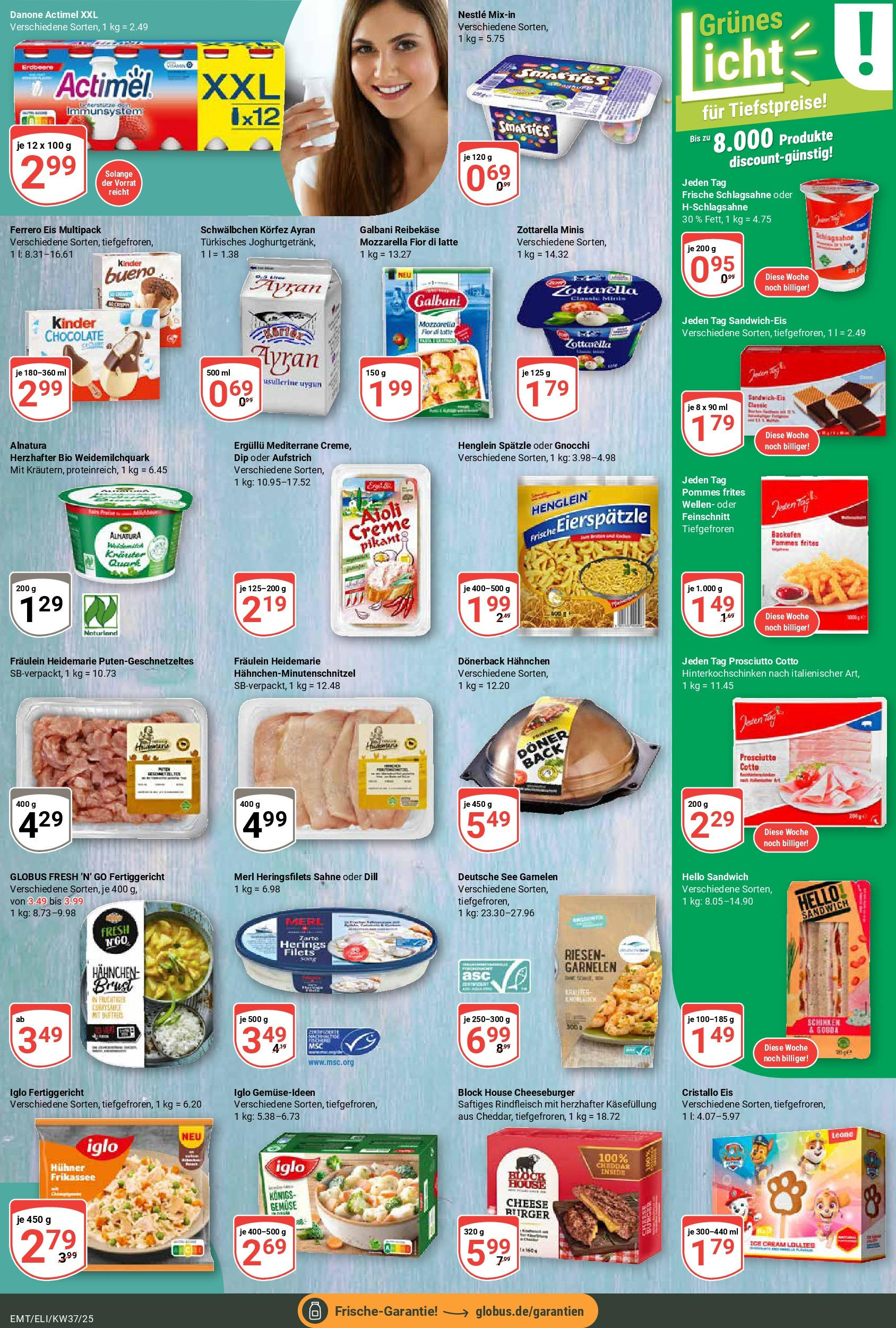 Globus prospekt Erfurt-Linderbach (ab 07.09.2025) » Angebote ab Montag | Seite: 9 | Produkte: Schlagsahne, Garnelen, Creme, Eis Globus prospekt Erfurt-Linderbach (ab 07.09.2025) » Angebote online | Seite: 9 | Produkte: Schlagsahne, Garnelen, Creme, Eis