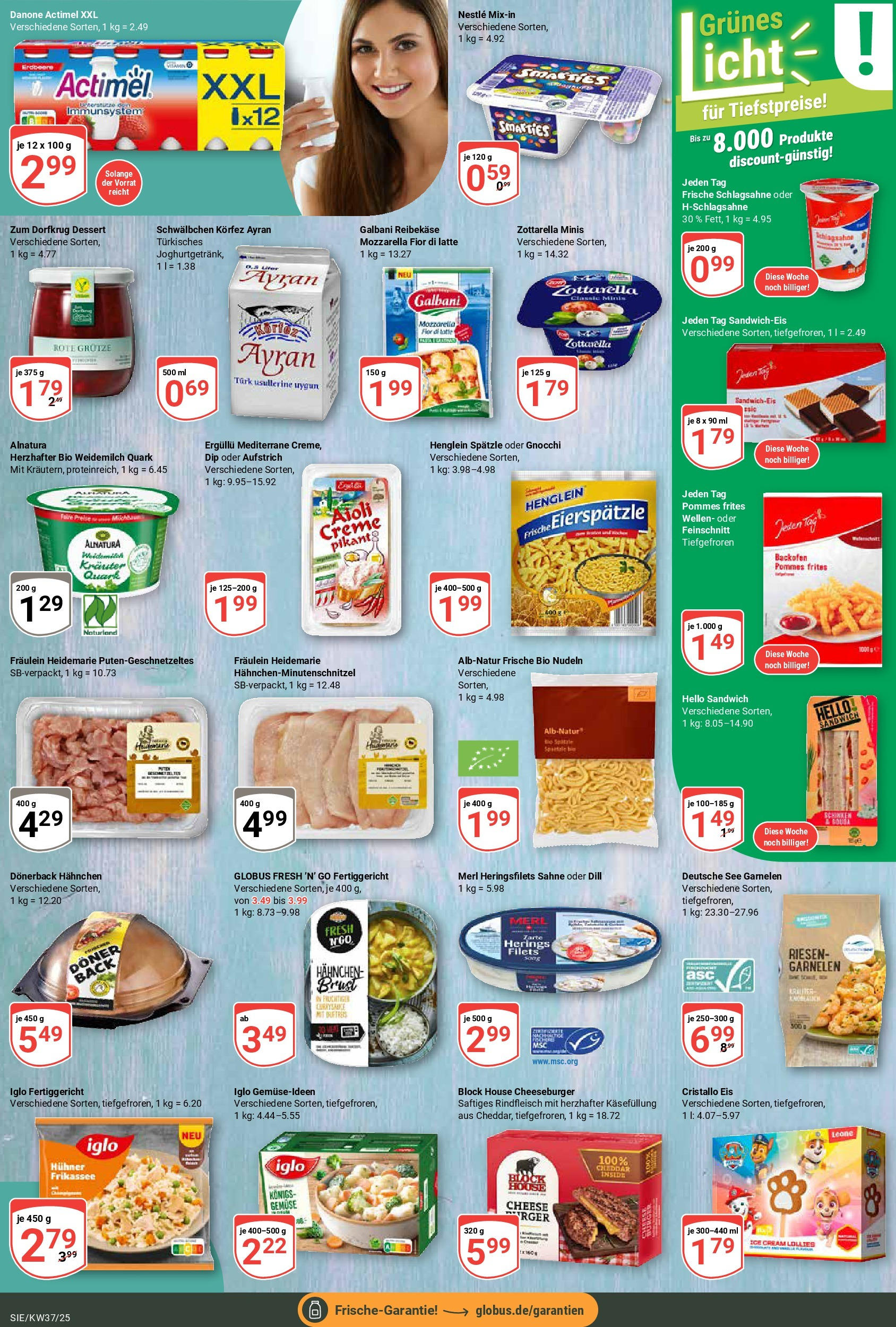 Globus prospekt Siegen	 (ab 07.09.2025) » Angebote online | Seite: 13 | Produkte: Garnelen, Backofen, Nudeln, Eis