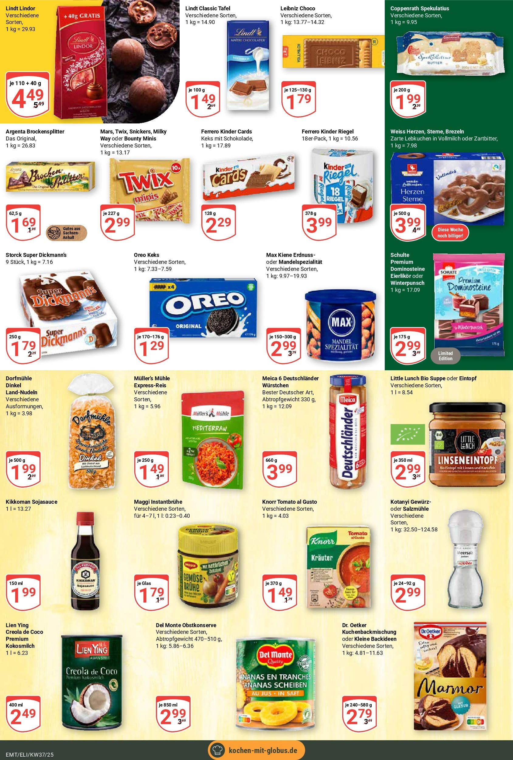Globus prospekt Erfurt-Linderbach (ab 07.09.2025) » Angebote ab Montag | Seite: 12 | Produkte: Mühle, Kinder riegel, Meica, Twix Globus prospekt Erfurt-Linderbach (ab 07.09.2025) » Angebote online | Seite: 12 | Produkte: Mühle, Kinder riegel, Meica, Twix