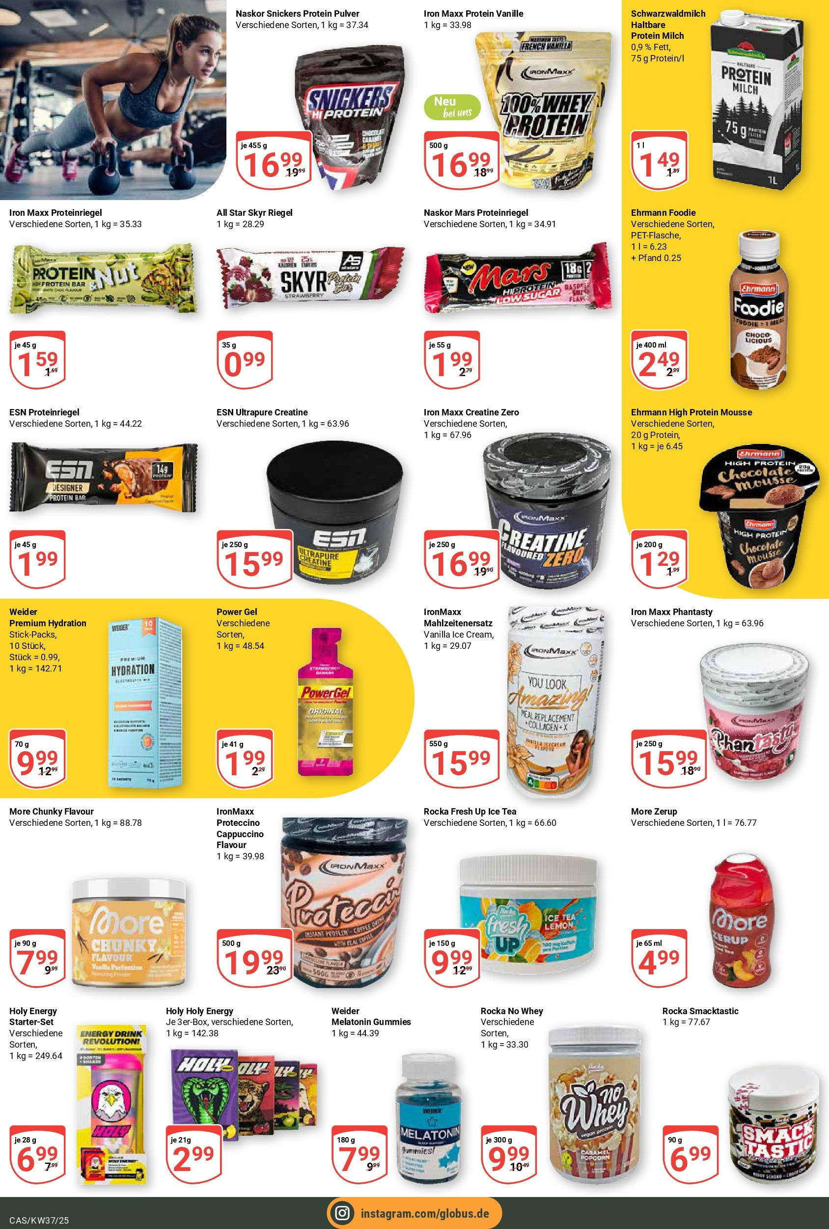 Globus prospekt Castrop-Rauxel	 (ab 07.09.2025) » Angebote online | Seite: 13 | Produkte: Milch, Energy, Snickers, Mars