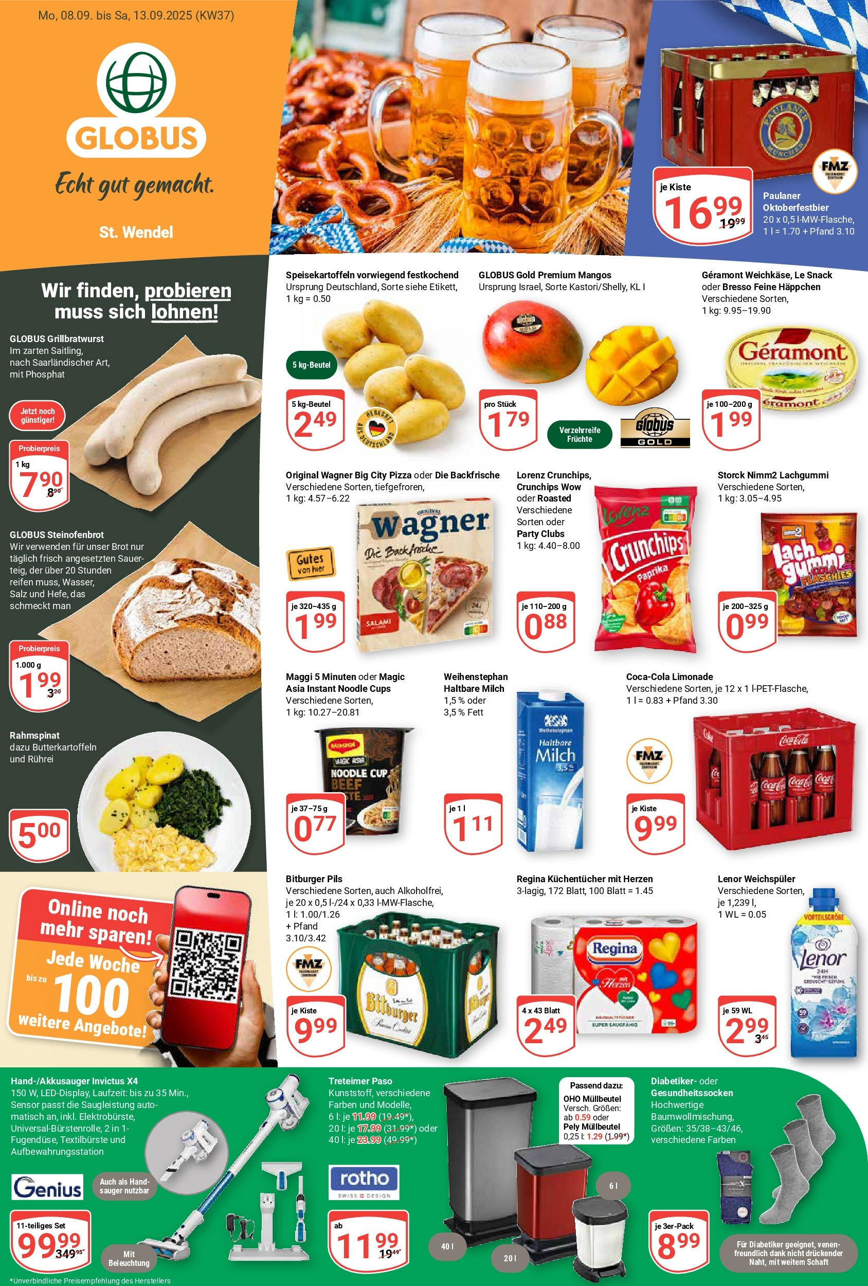 Globus prospekt St. Wendel (ab 07.09.2025) » Angebote ab Montag | Seite: 3 | Produkte: Haltbare milch, Limonade, Salz, Paulaner Globus prospekt St. Wendel (ab 07.09.2025) » Angebote online | Seite: 3 | Produkte: Haltbare milch, Limonade, Salz, Paulaner