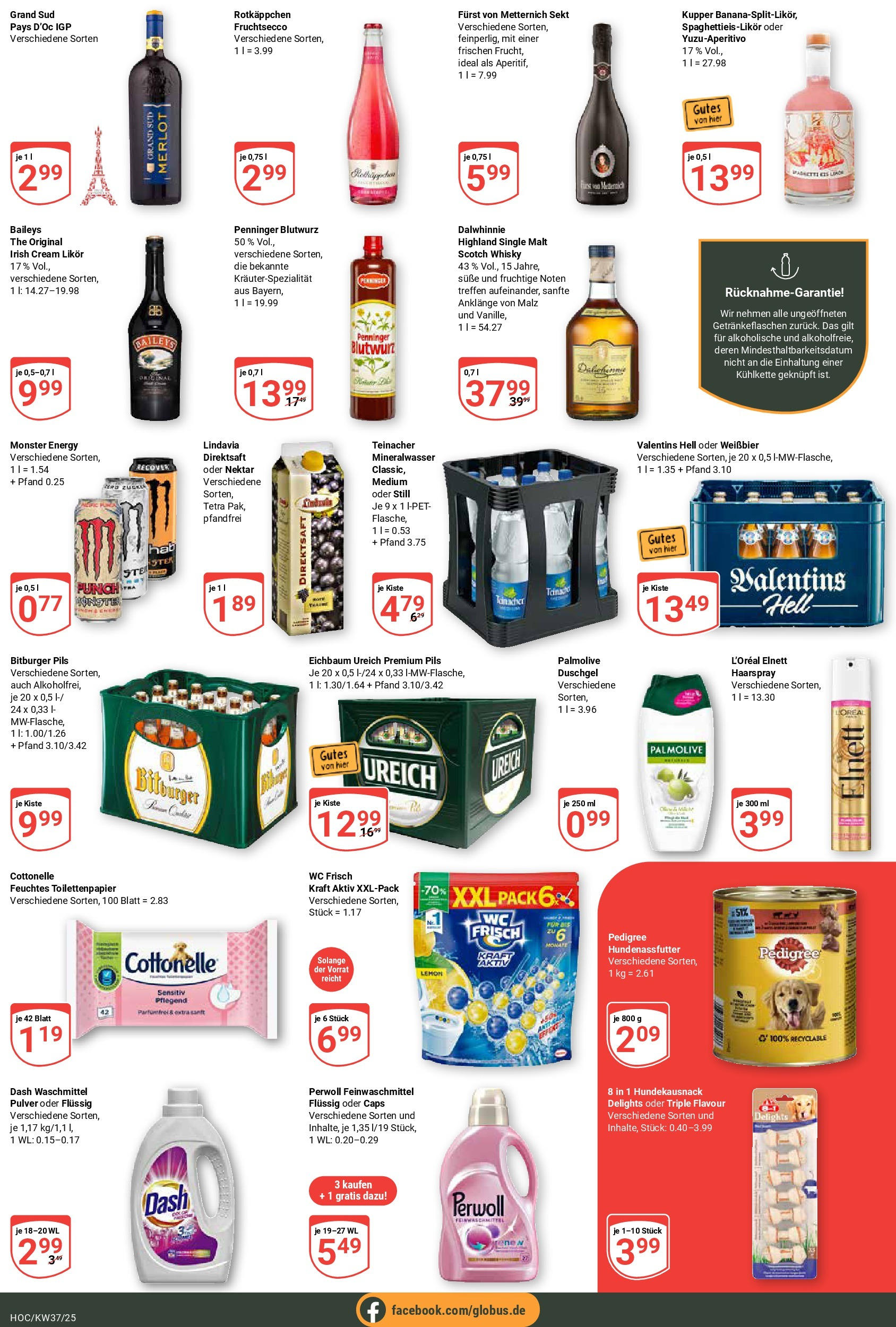 Globus prospekt Hockenheim	 (ab 07.09.2025) » Angebote online | Seite: 11 | Produkte: Furst von metternich, Haarspray, Fruchtsecco, Baileys