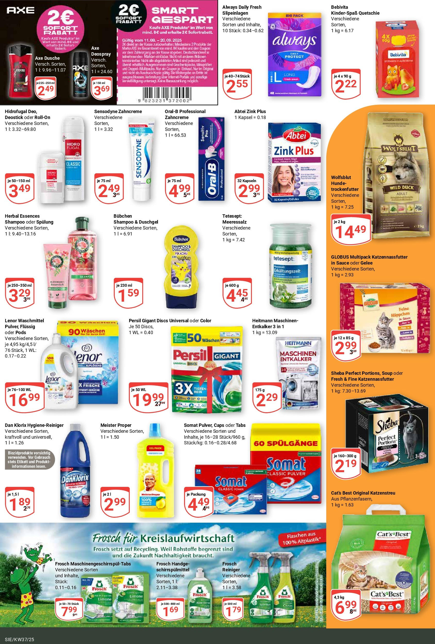 Globus prospekt Siegen	 (ab 07.09.2025) » Angebote online | Seite: 25 | Produkte: Lenor, Dusche, Shampoo, Waschmittel