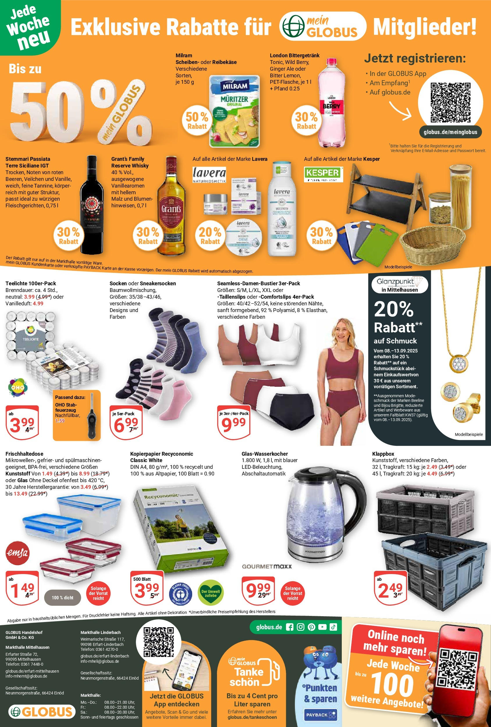Globus prospekt Erfurt-Linderbach (ab 07.09.2025) » Angebote ab Montag | Seite: 25 | Produkte: Whisky, Blumen, Creme, Telefon Globus prospekt Erfurt-Linderbach (ab 07.09.2025) » Angebote online | Seite: 25 | Produkte: Whisky, Blumen, Creme, Telefon