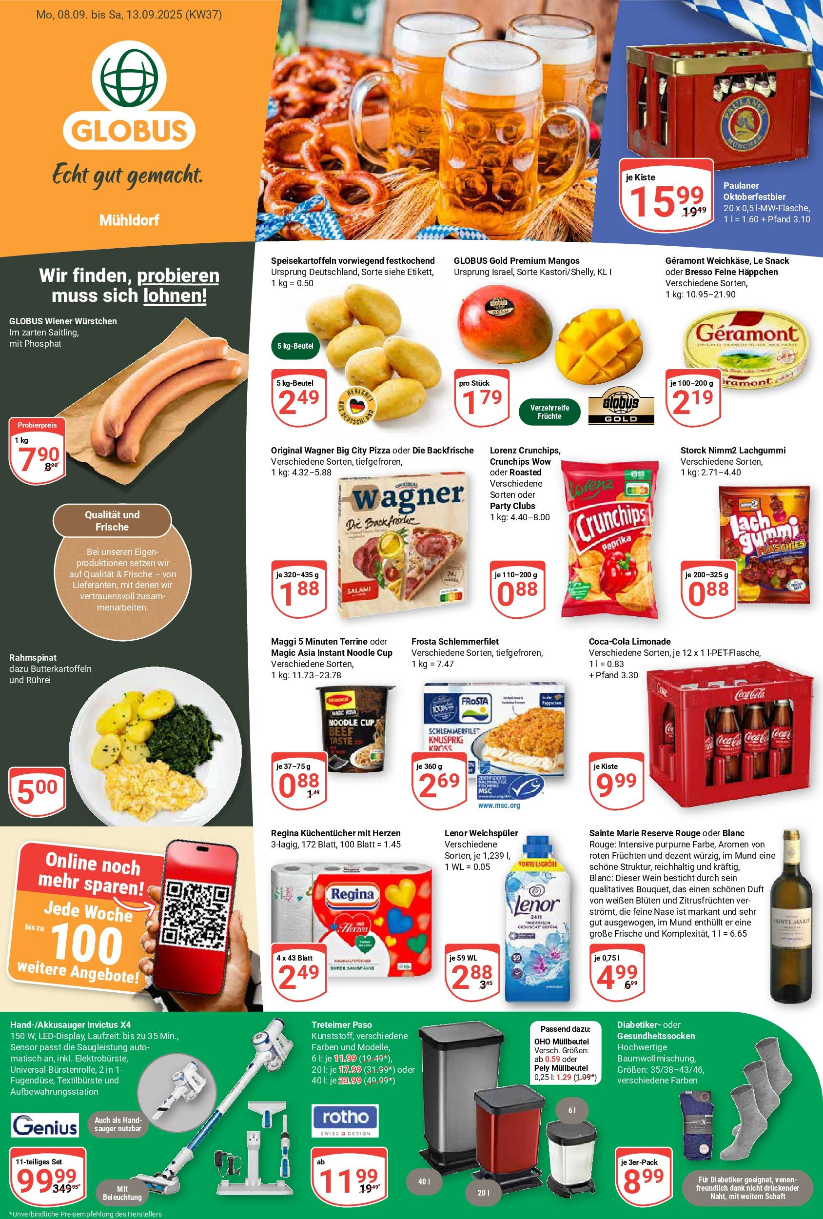 Globus prospekt Mühldorf (ab 07.09.2025) » Angebote ab Montag | Seite: 5 | Produkte: Wiener wurstchen, Limonade, Salami, Maggi 5 minuten terrine Globus prospekt Mühldorf (ab 07.09.2025) » Angebote online | Seite: 5 | Produkte: Wiener wurstchen, Limonade, Salami, Maggi 5 minuten terrine