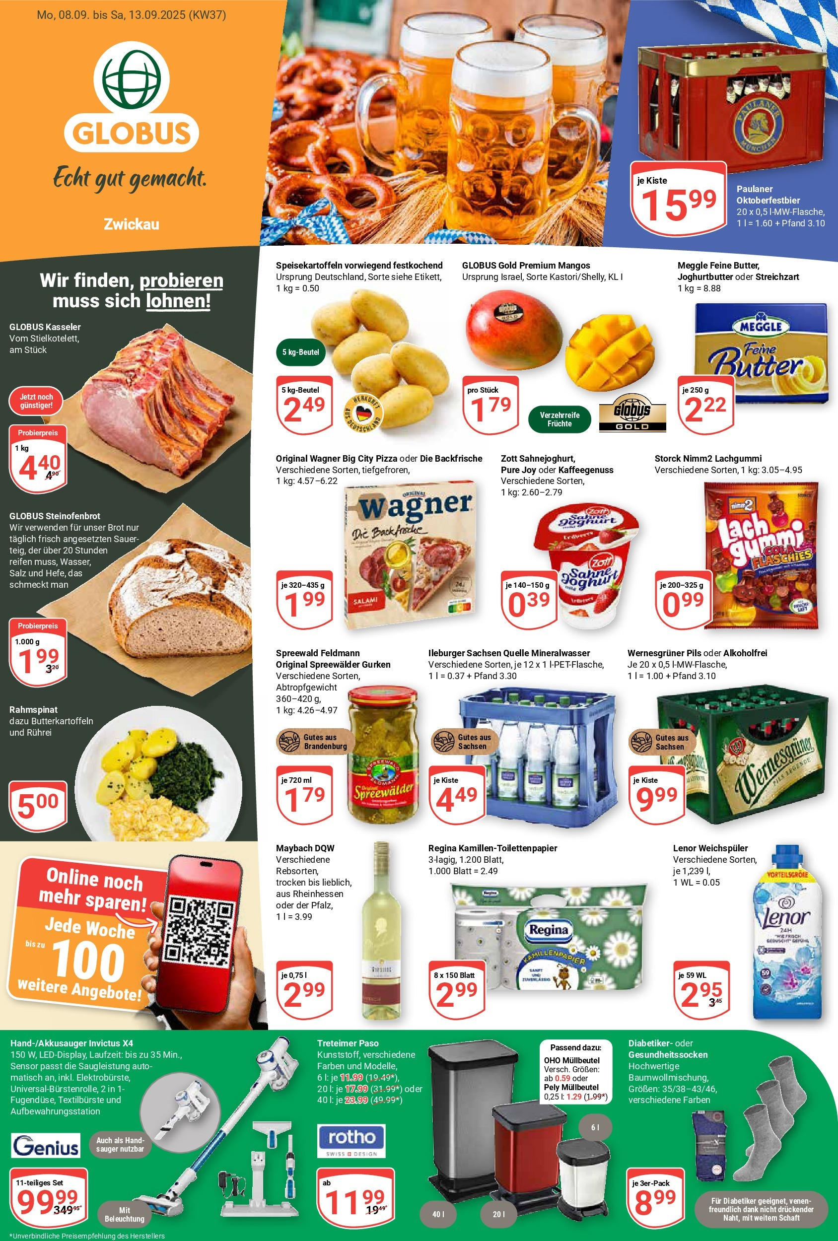 Globus prospekt Zwickau (ab 07.09.2025) » Angebote ab Montag | Seite: 1 | Produkte: Joghurt, Pils, Brot, Paulaner Globus prospekt Zwickau (ab 07.09.2025) » Angebote online | Seite: 1 | Produkte: Joghurt, Pils, Brot, Paulaner