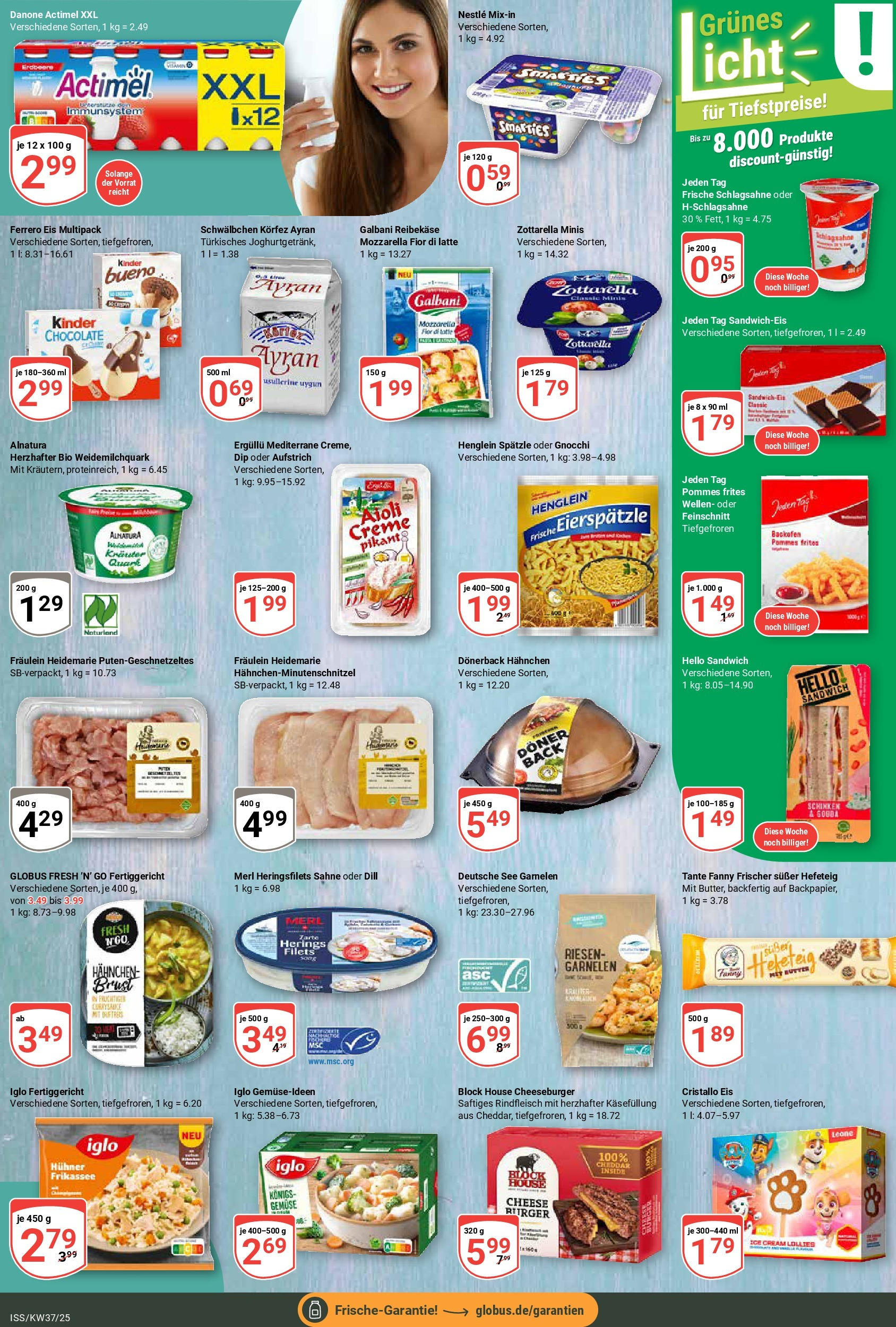 Globus prospekt Isserstedt (ab 07.09.2025) » Angebote ab Montag | Seite: 9 | Produkte: Actimel, Iglo, Pommes frites, Reibekase Globus prospekt Isserstedt (ab 07.09.2025) » Angebote online | Seite: 9 | Produkte: Actimel, Iglo, Pommes frites, Reibekase