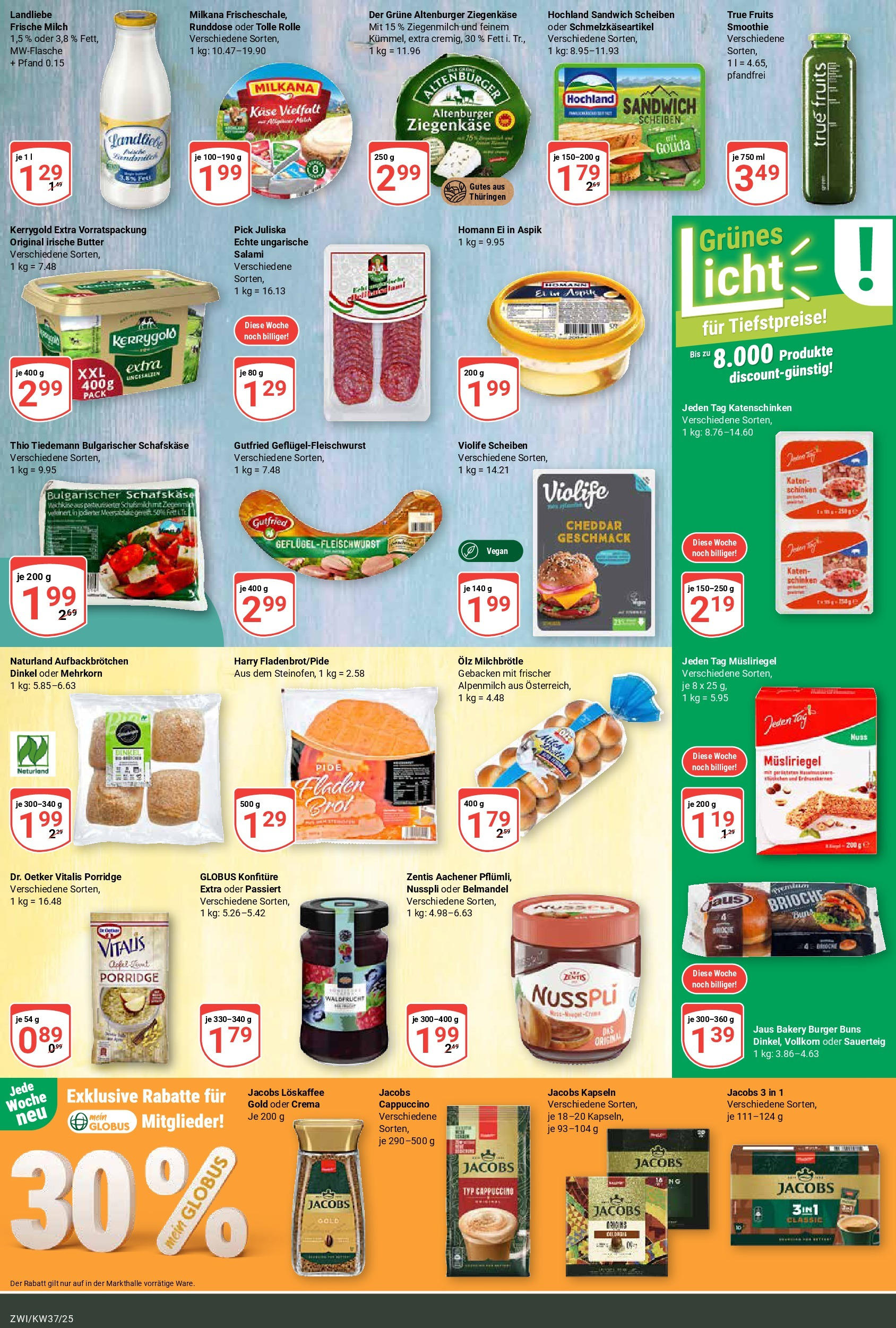 Globus prospekt Zwickau (ab 07.09.2025) » Angebote ab Montag | Seite: 11 | Produkte: Milkana, Äpfel, Salami, Schinken Globus prospekt Zwickau (ab 07.09.2025) » Angebote online | Seite: 11 | Produkte: Milkana, Äpfel, Salami, Schinken