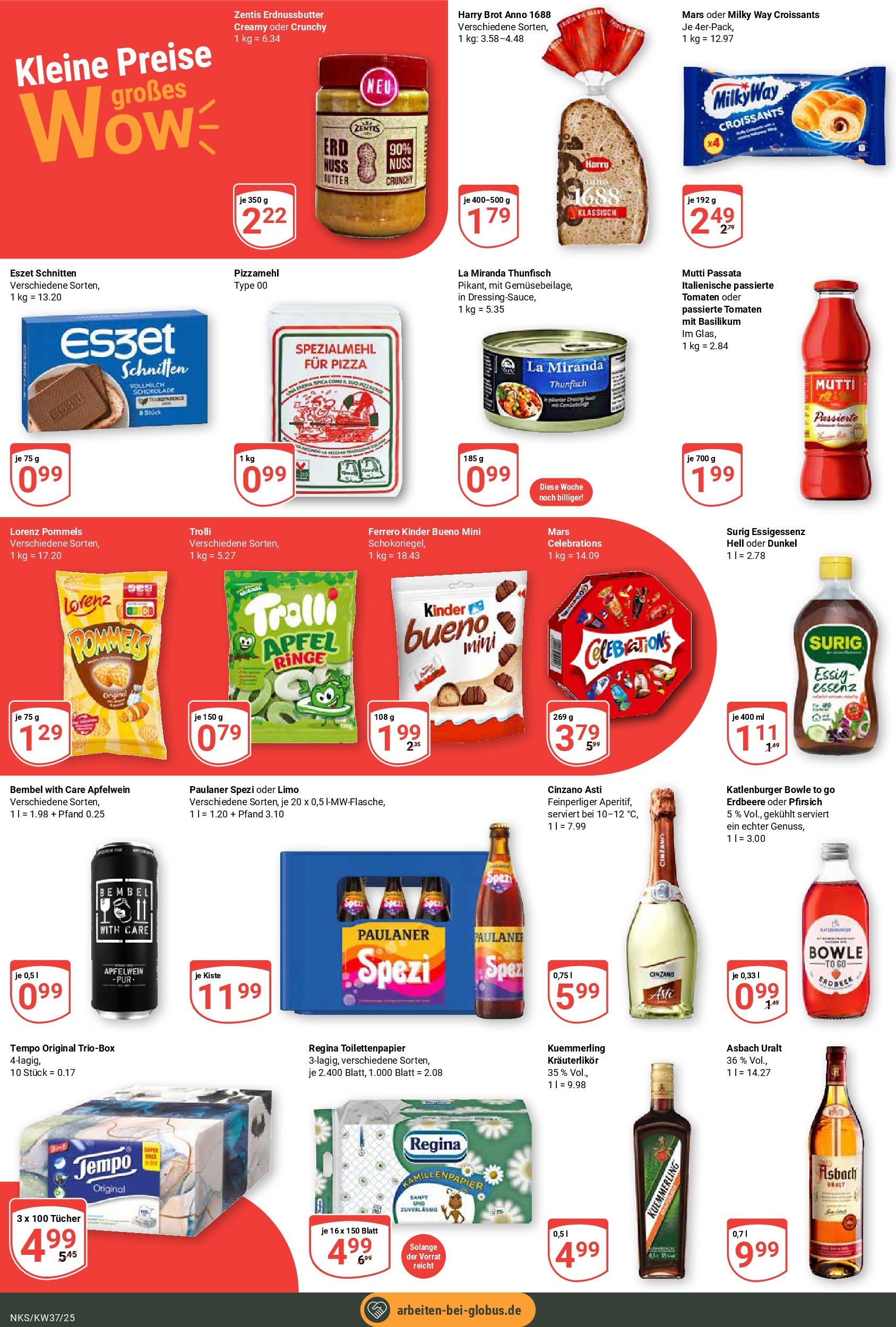 Globus prospekt Neunkirchen	 (ab 07.09.2025) » Angebote online | Seite: 6 | Produkte: Essig, Celebrations, Pfirsich, Toilettenpapier