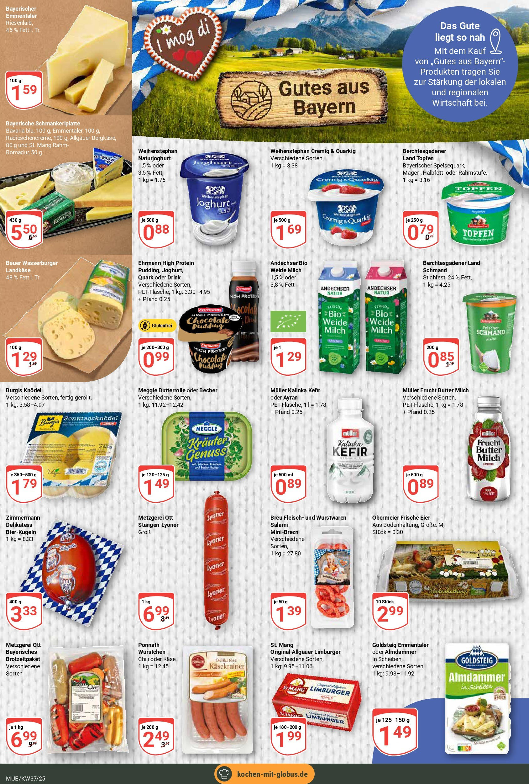 Globus prospekt Mühldorf (ab 07.09.2025) » Angebote ab Montag | Seite: 24 | Produkte: Kefir, Milch, Käsekrainer, Pudding Globus prospekt Mühldorf (ab 07.09.2025) » Angebote online | Seite: 24 | Produkte: Kefir, Milch, Käsekrainer, Pudding
