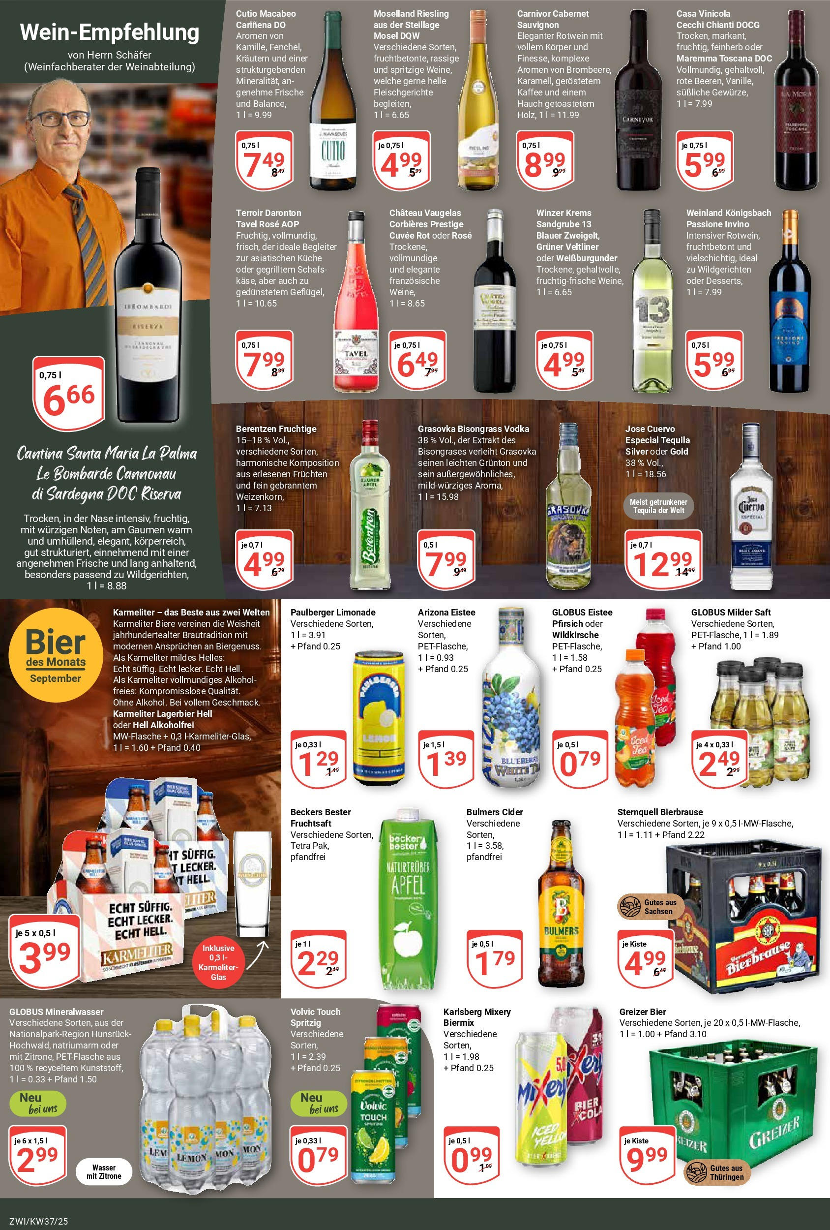 Globus prospekt Zwickau (ab 07.09.2025) » Angebote ab Montag | Seite: 16 | Produkte: Küche, Tequila, Volvic, Berentzen Globus prospekt Zwickau (ab 07.09.2025) » Angebote online | Seite: 16 | Produkte: Küche, Tequila, Volvic, Berentzen